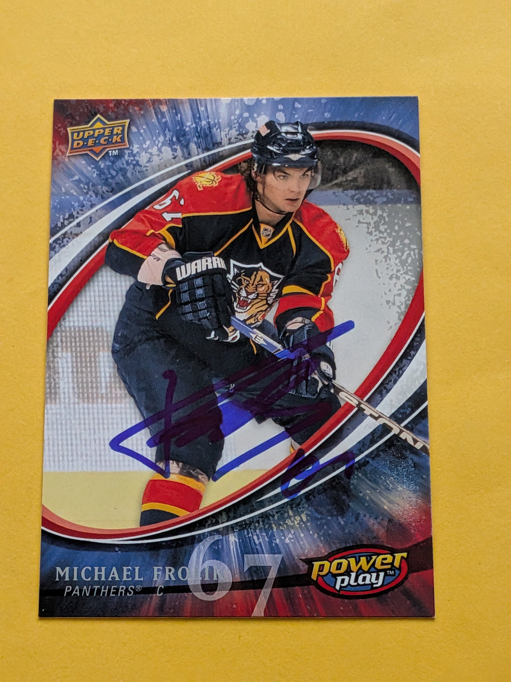 Michael Frolik Signed Florida Panthers Rookie Card B