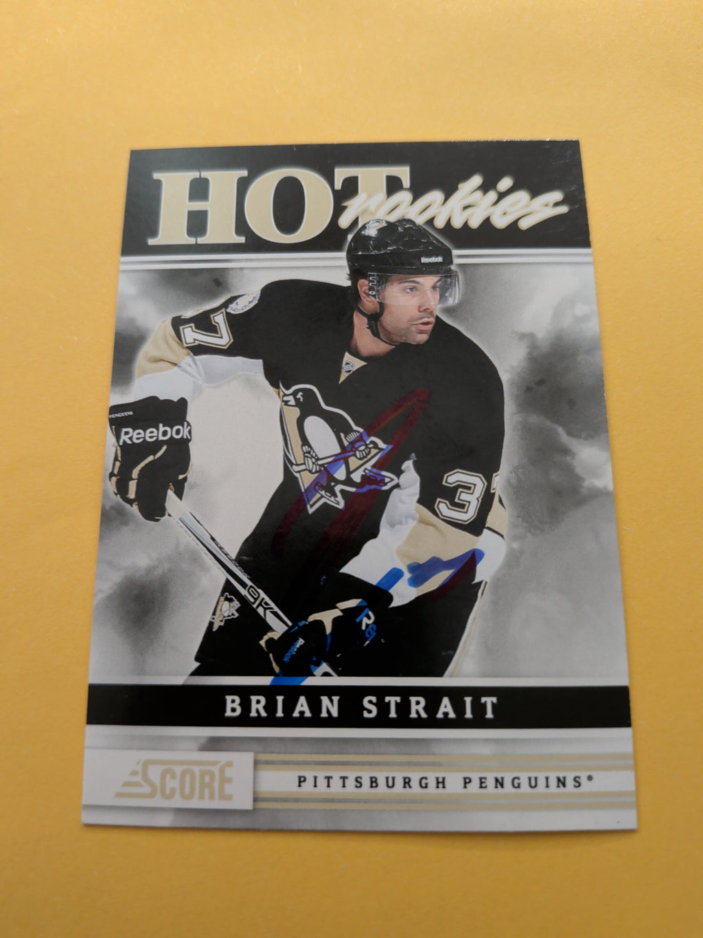 Brian Strait Signed Pittsburgh Penguins Rookie Card D