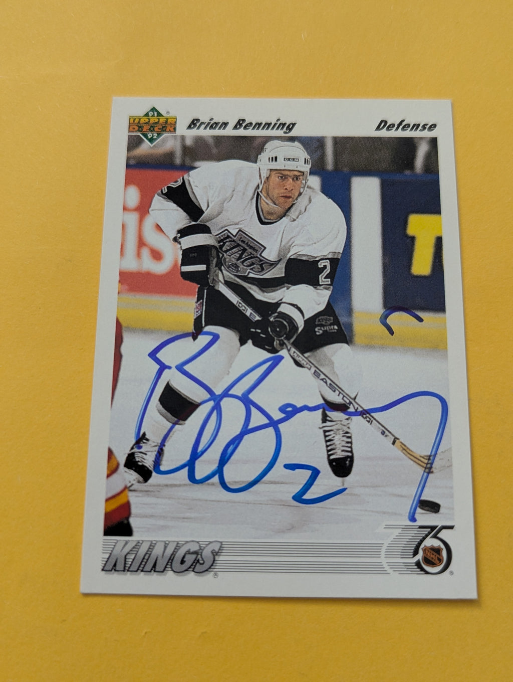 Brian Benning Signed Los Angeles Kings Card