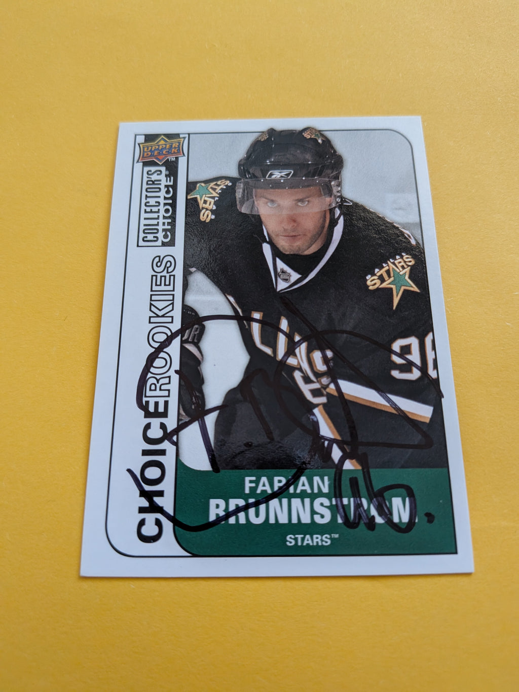 Fabian Brunnstrom Signed Dallas Stars Rookie Card C