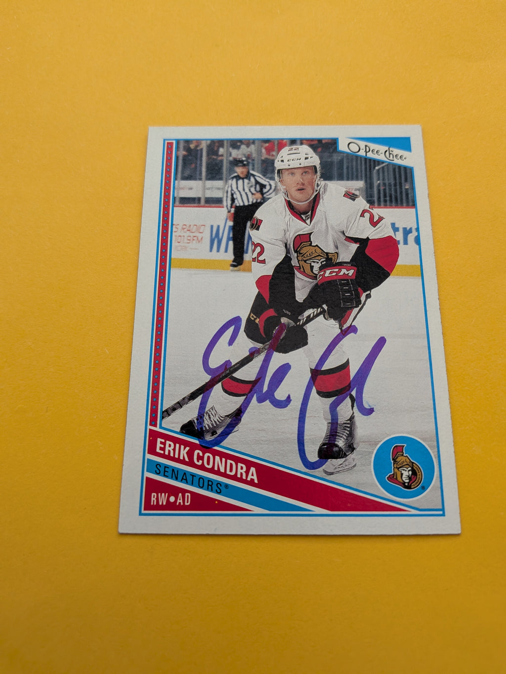 Erik Condra Signed Ottawa Senators Card C