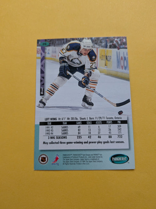Brad May Signed Buffalo Sabres Card D