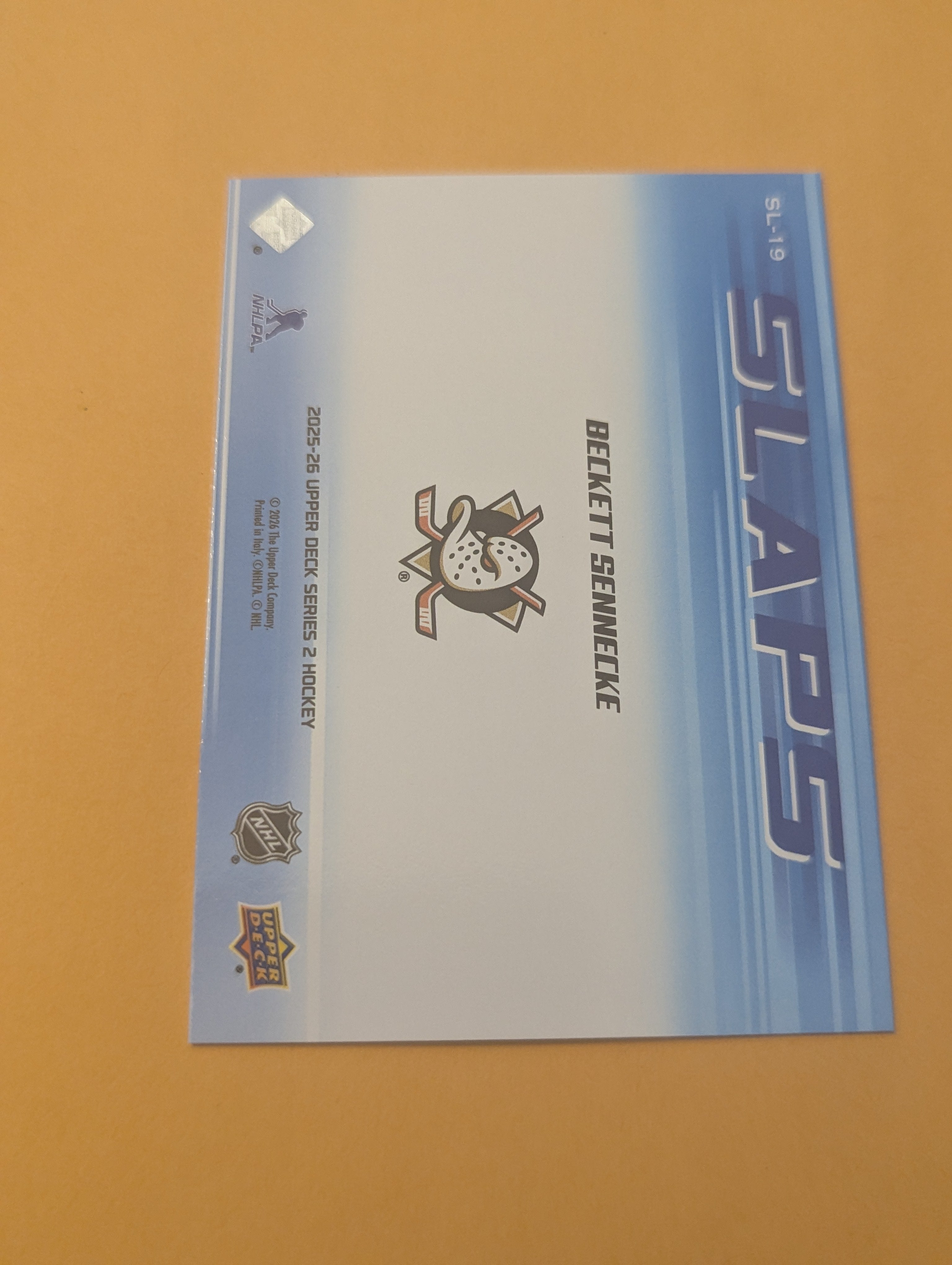 Beckett Sennecke 25-26 Upper Deck Slaps Card