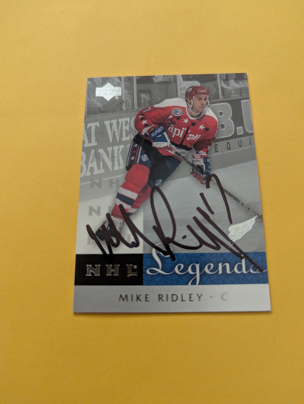 Mike Ridley Signed Washington Capitals Card