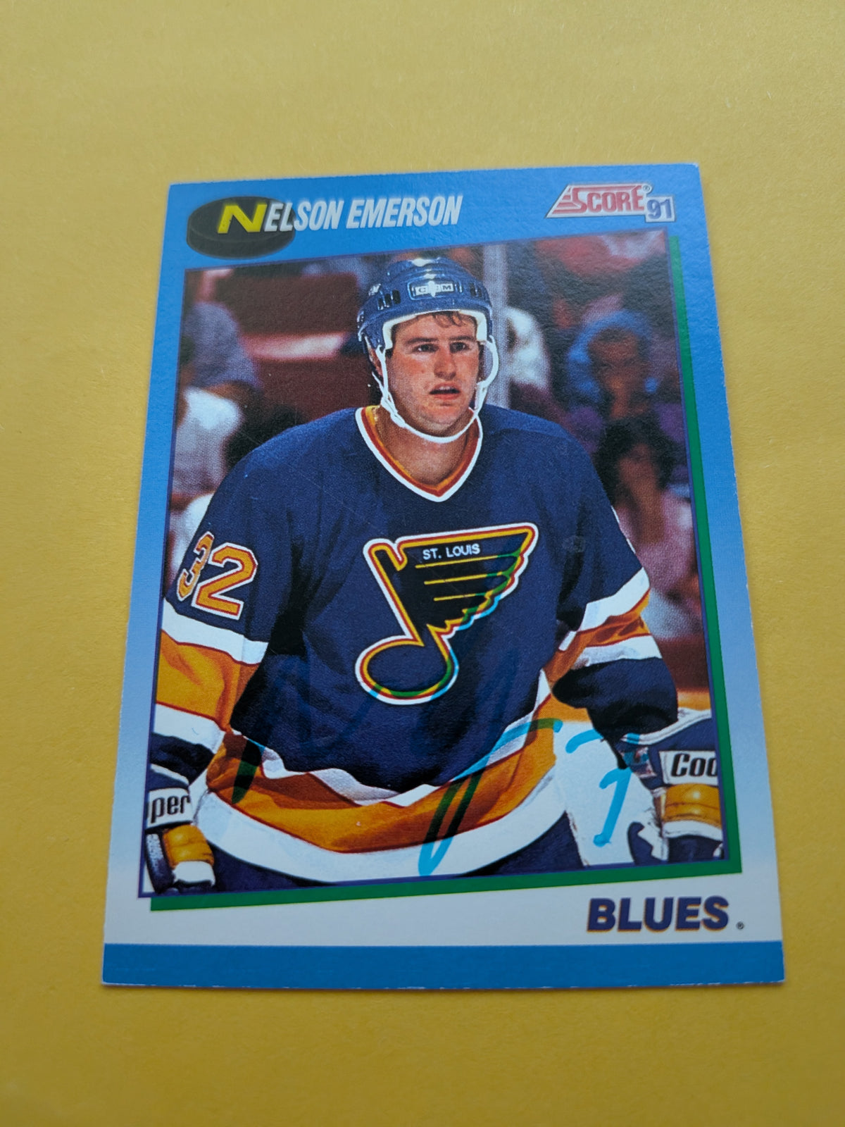 Nelson Emerson Signed St. Louis Blues Card B