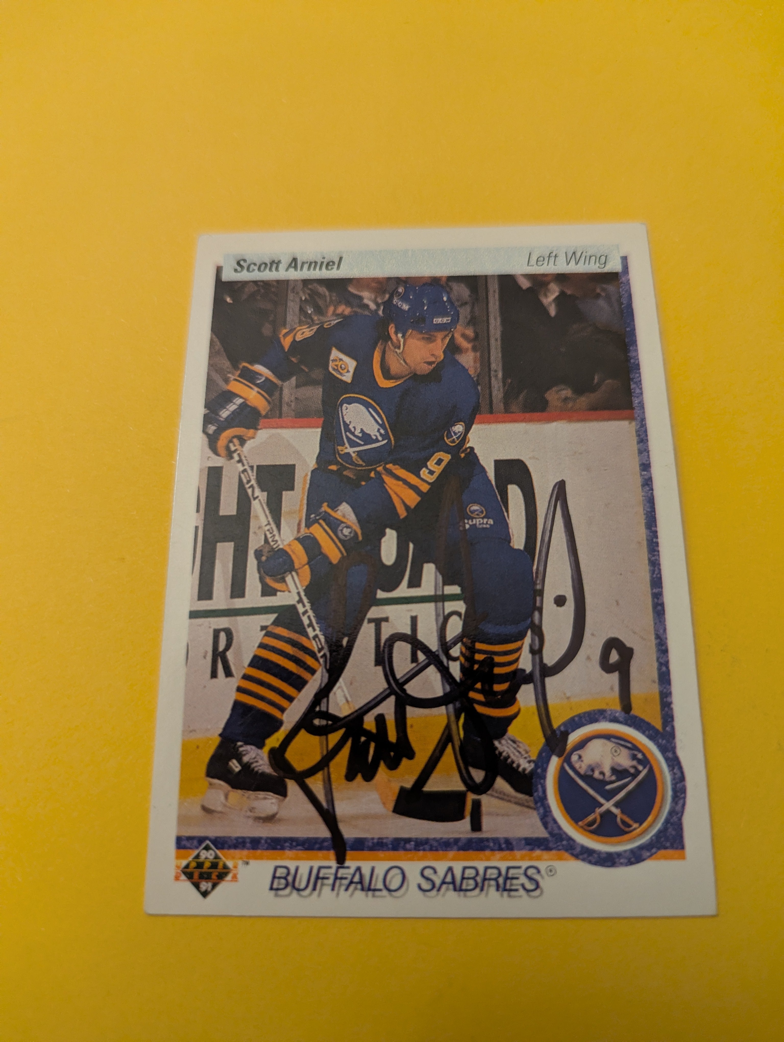 Scott Arniel Signed Buffalo Sabres Card