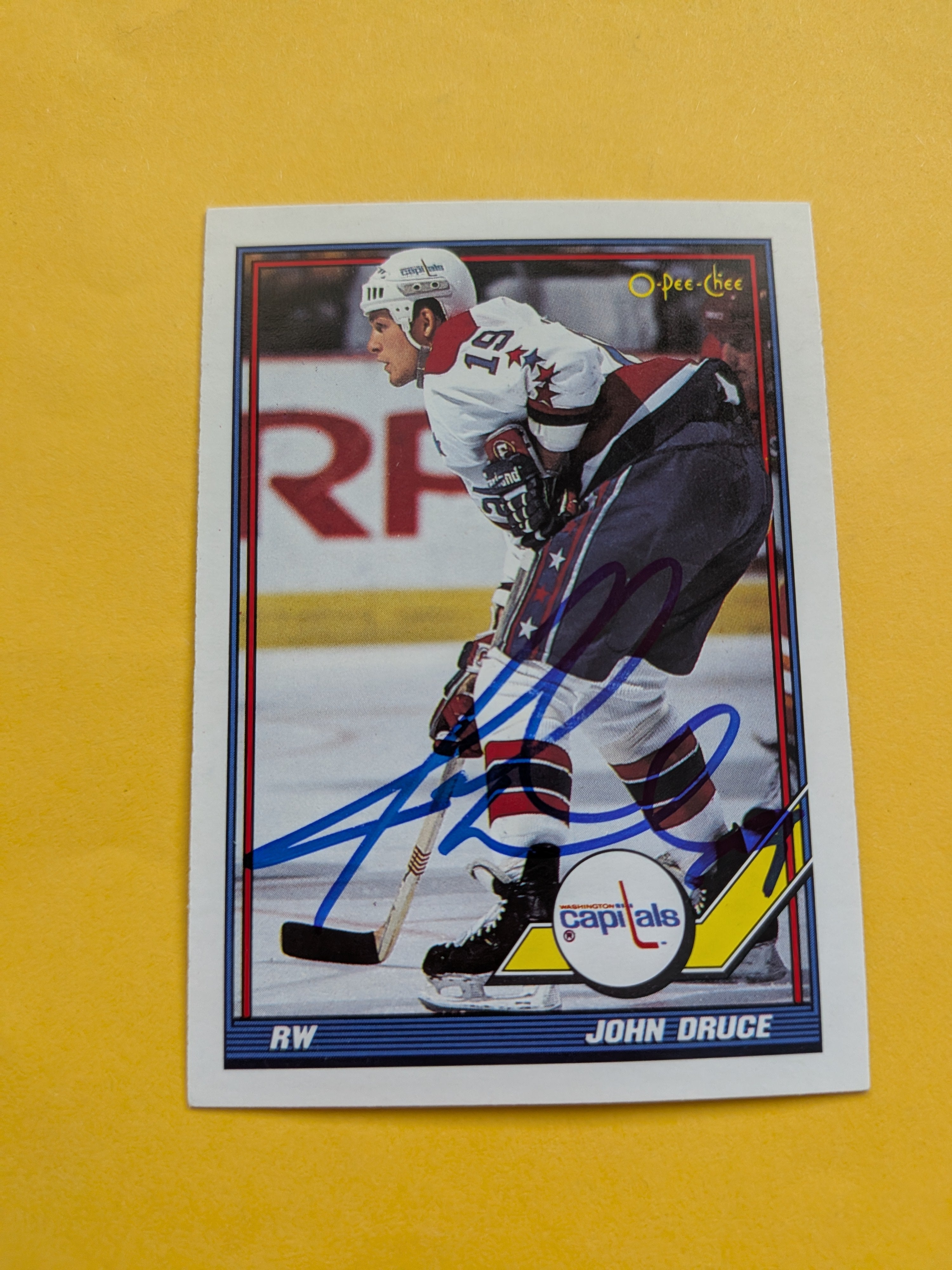 John Druce Signed Washington Capitals Card C