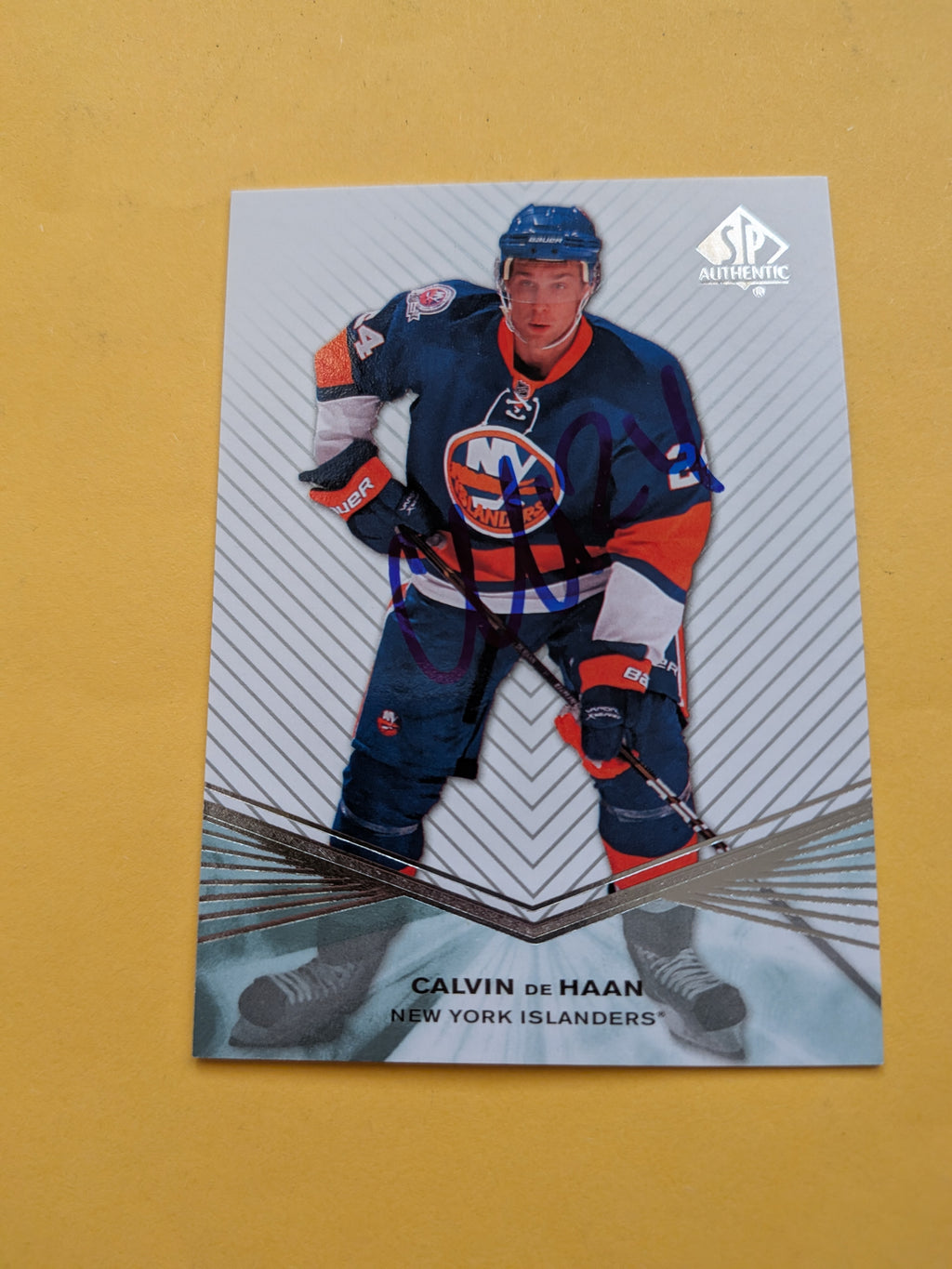 Calvin De Haan Signed New York Islanders Card A