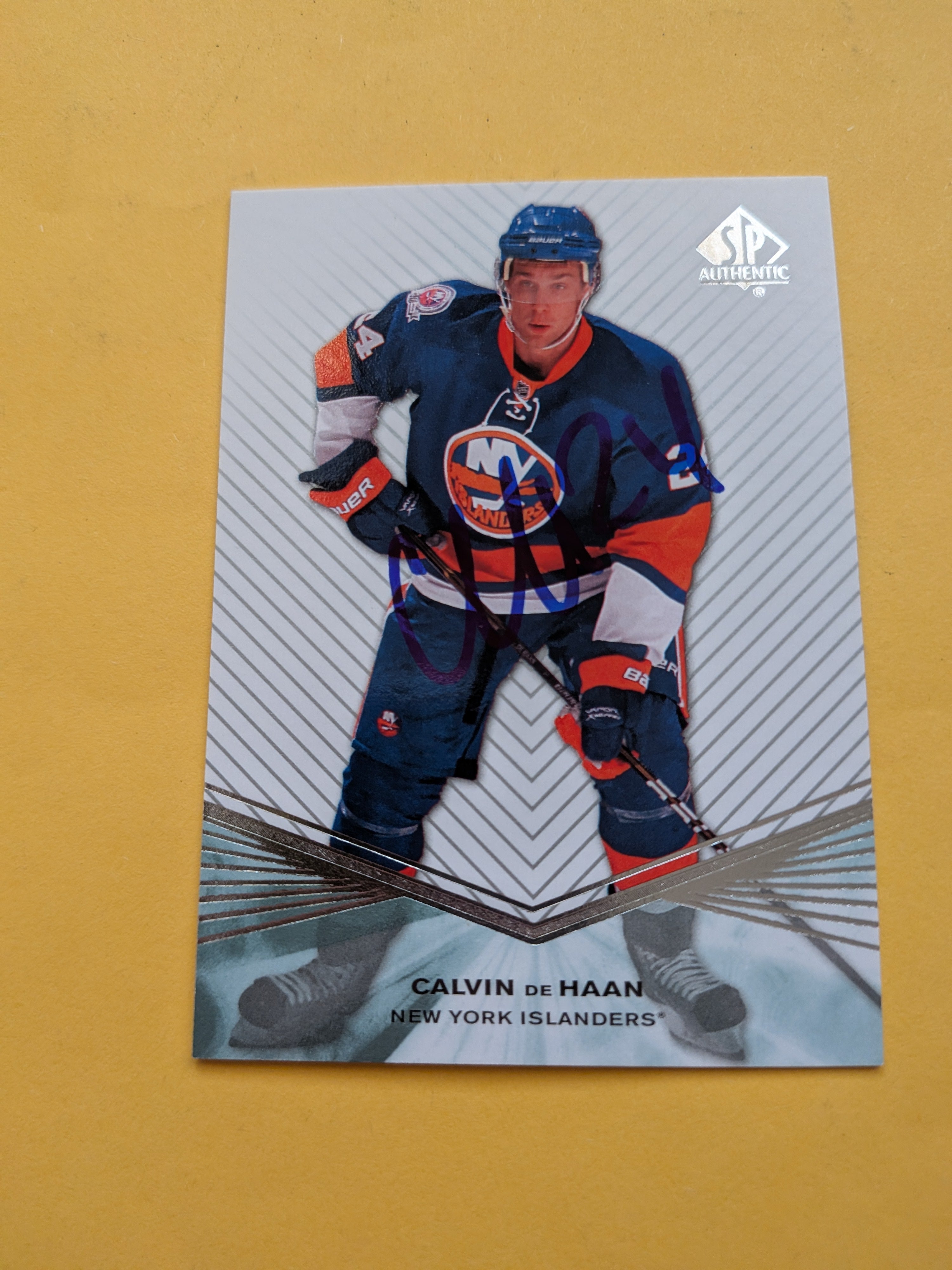 Calvin De Haan Signed New York Islanders Card A