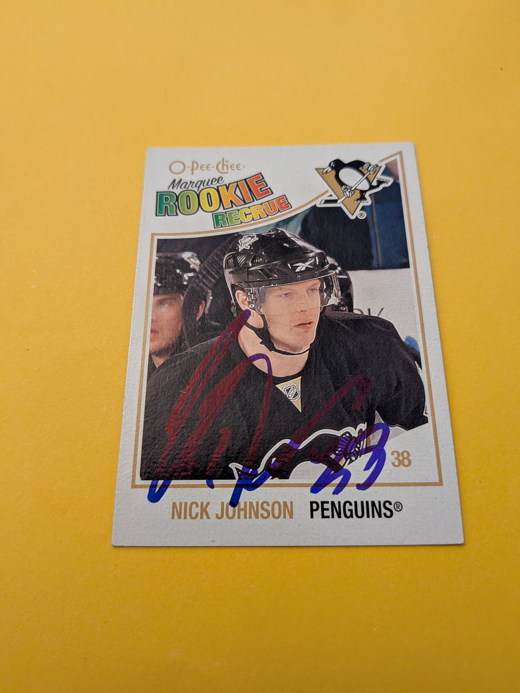 Nick Johnson Signed Pittsburgh Penguins Rookie Card A