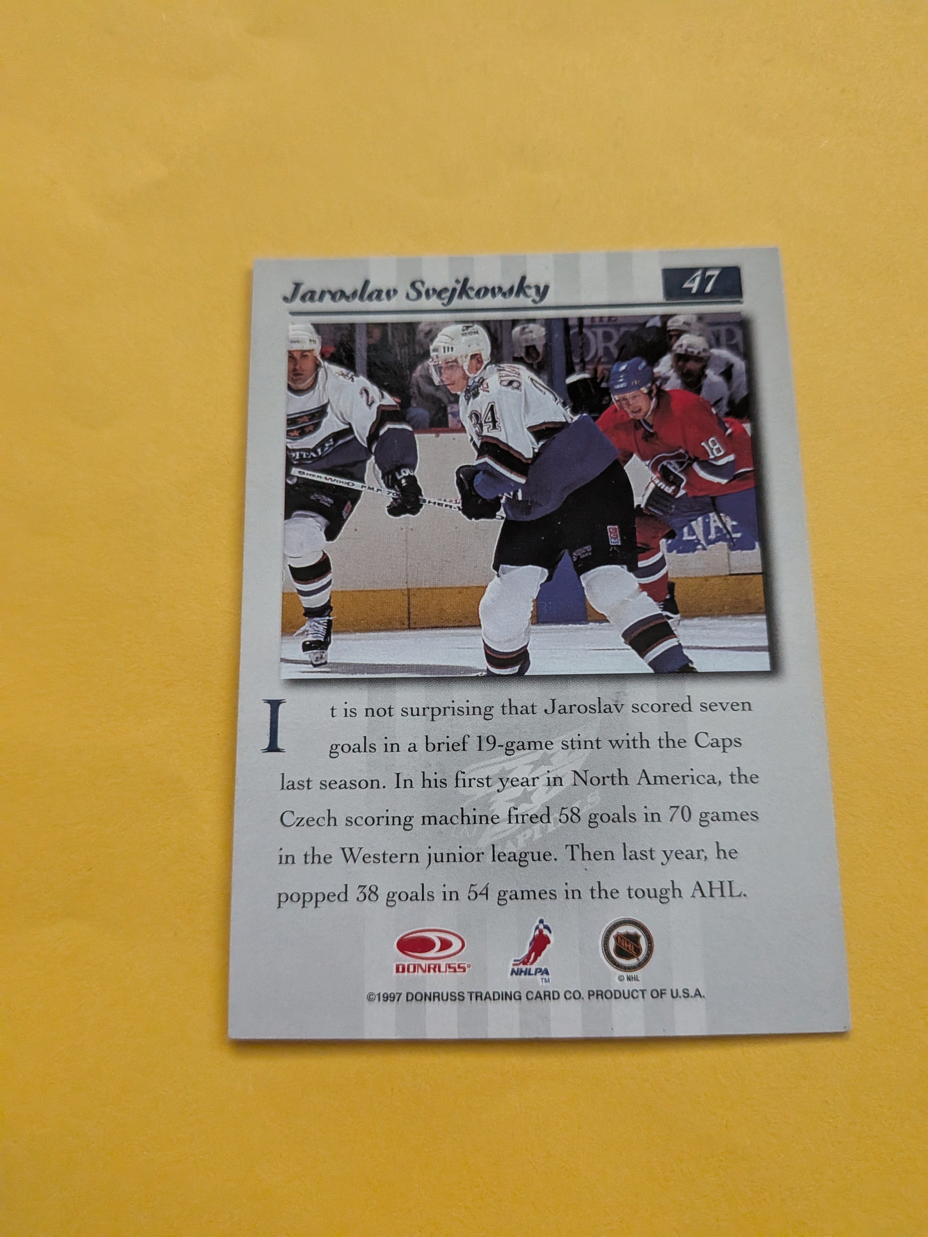 Jaroslav Svejkovsky Signed Washington Capitals Card A