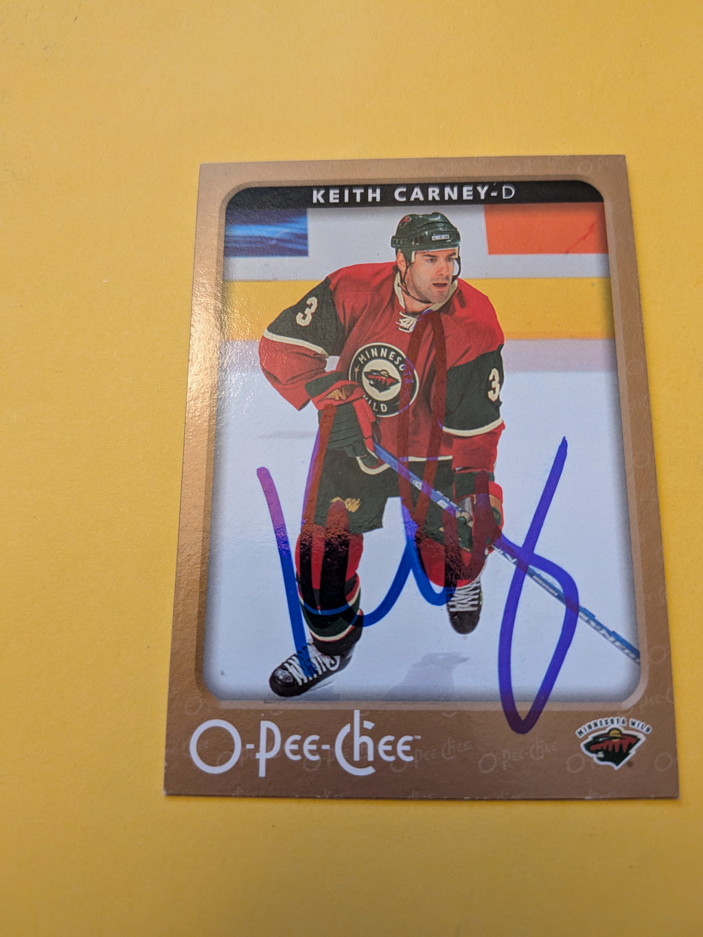 Keith Carney Signed Minnesota Wild Card A
