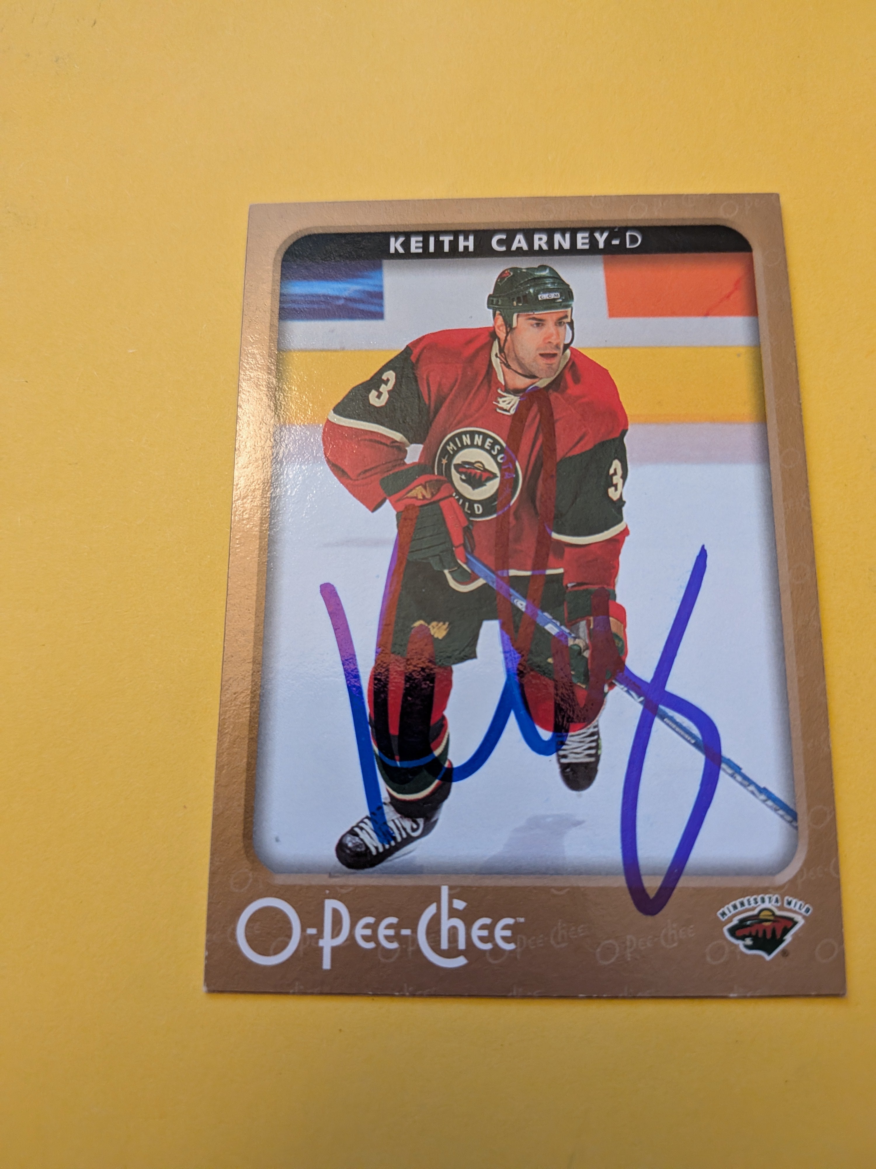 Keith Carney Signed Minnesota Wild Card A