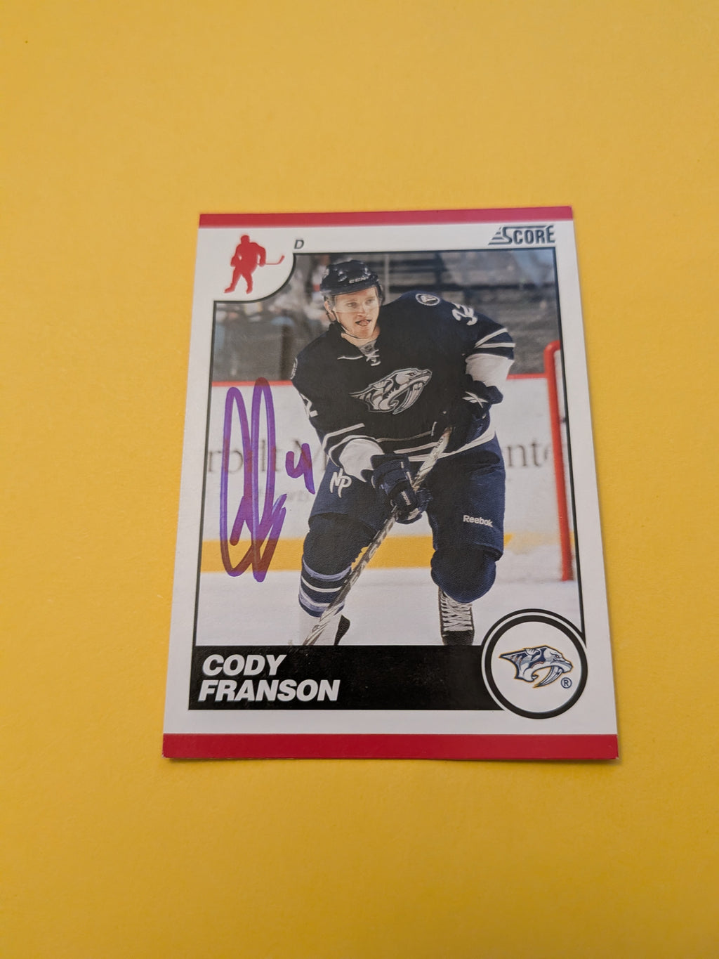 Cody Franson Signed Nashville Predators Card B