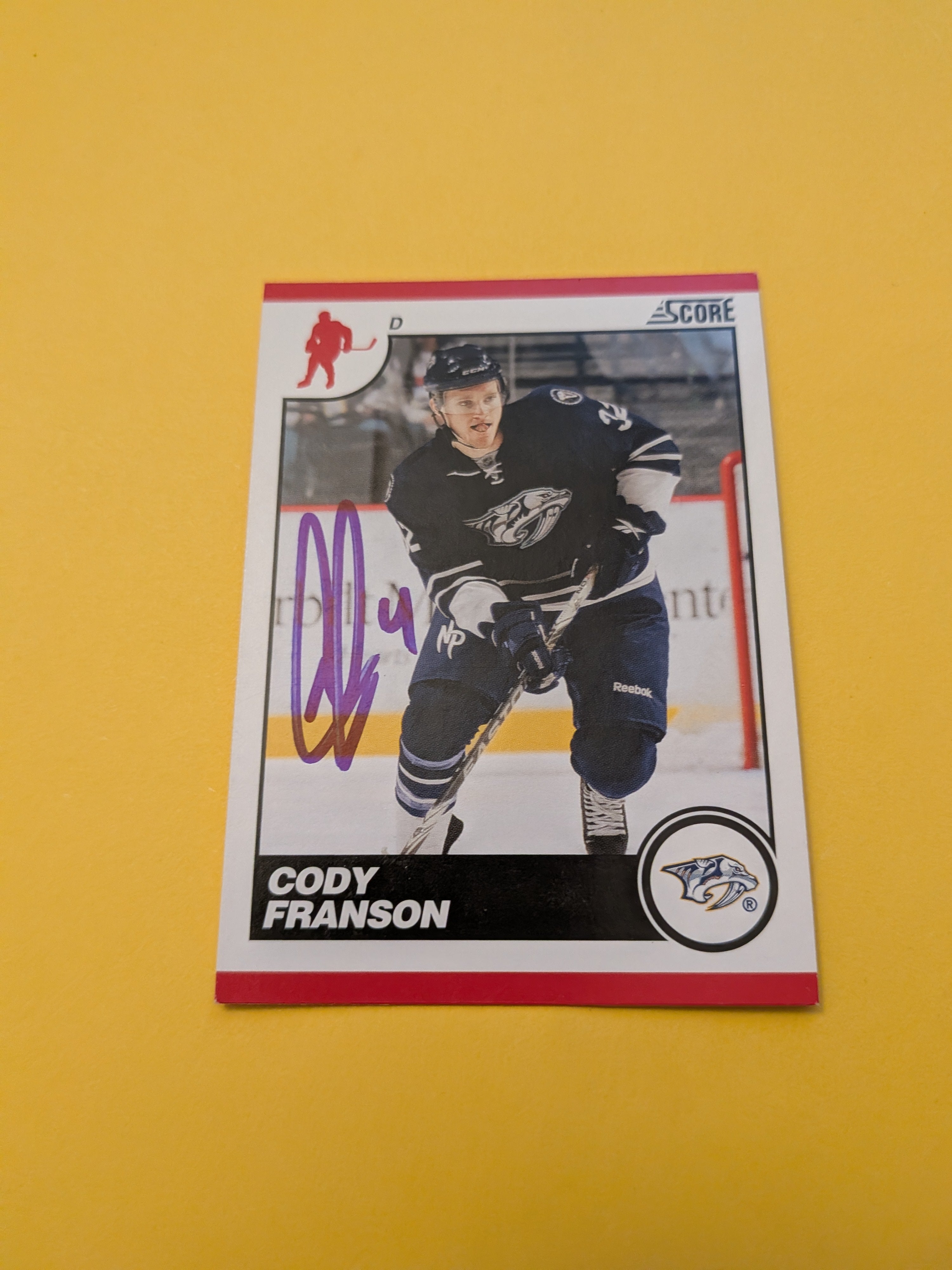 Cody Franson Signed Nashville Predators Card B