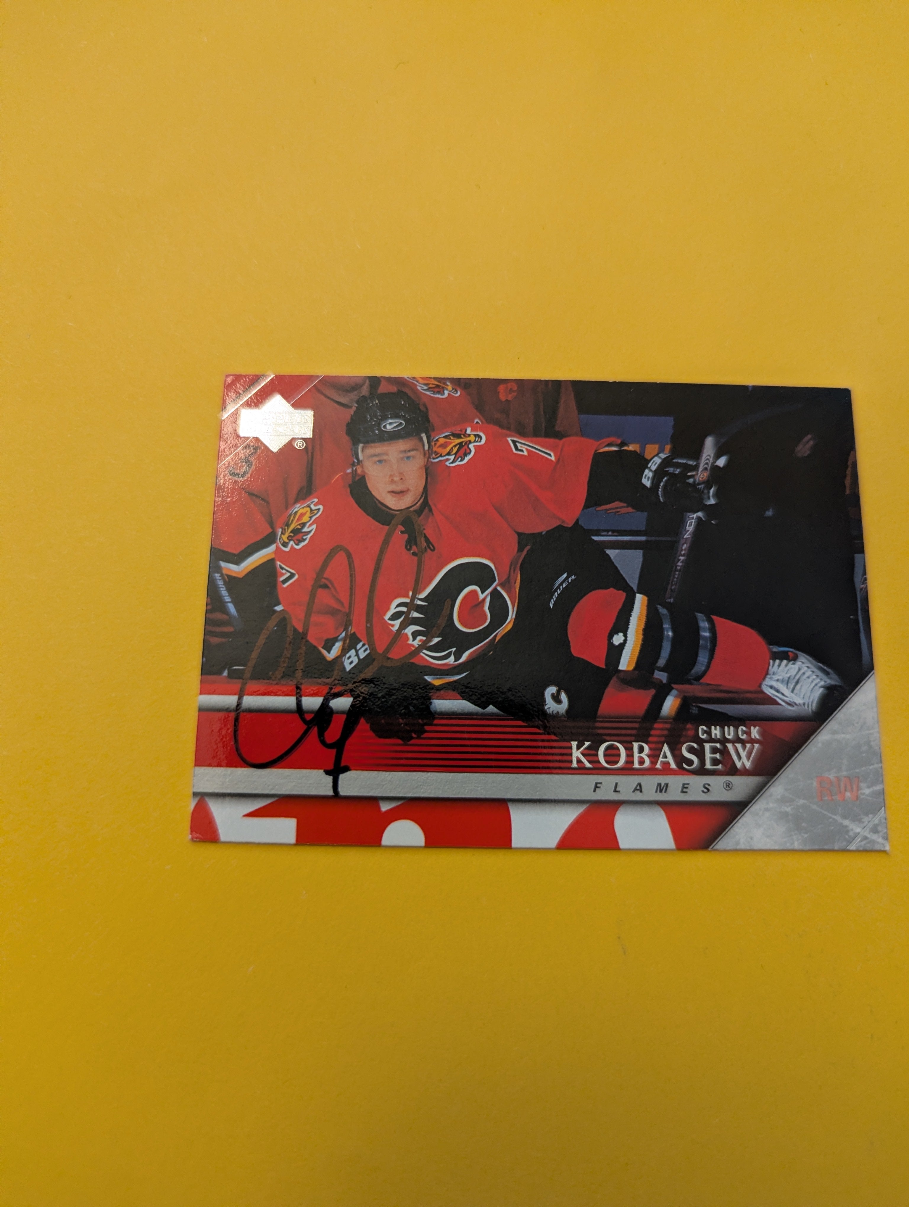 Chuck Kobasew Signed Calgary Flames Card