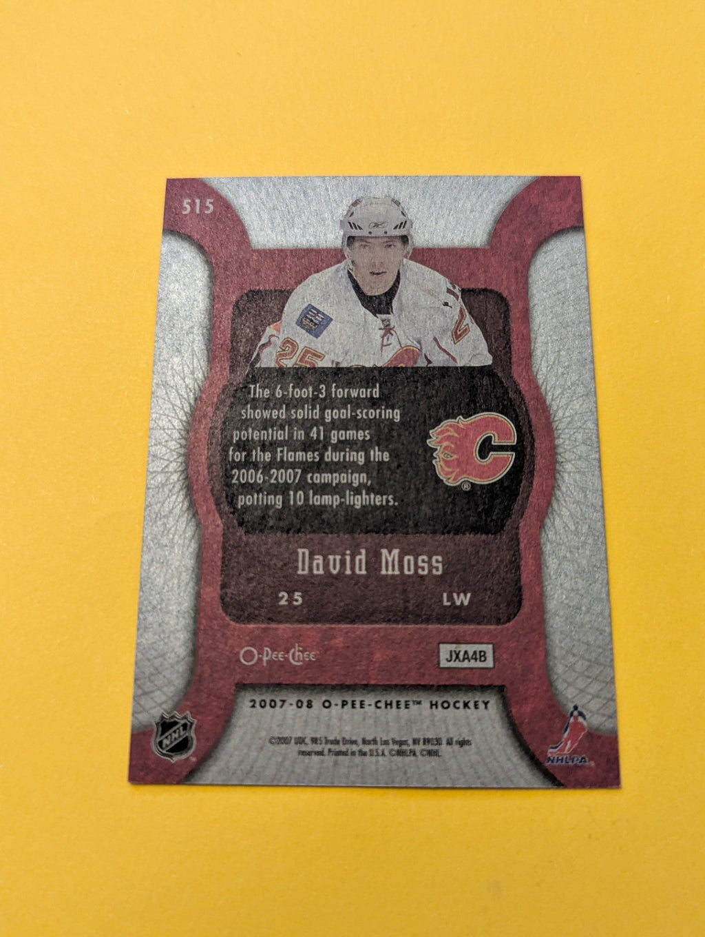 David Moss Signed Calgary Flames Rookie Card
