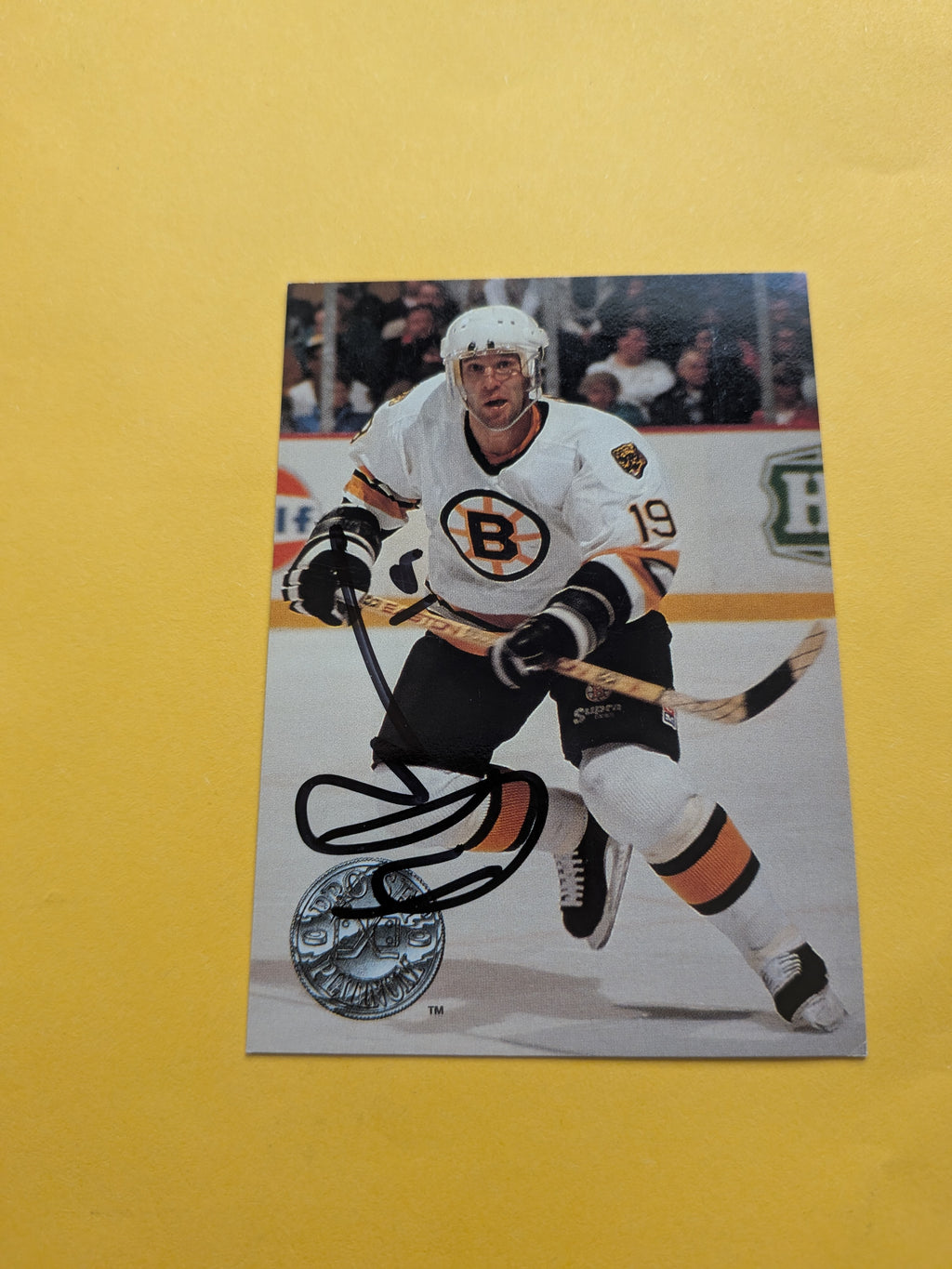 Dave Poulin Signed Boston Bruins Card D