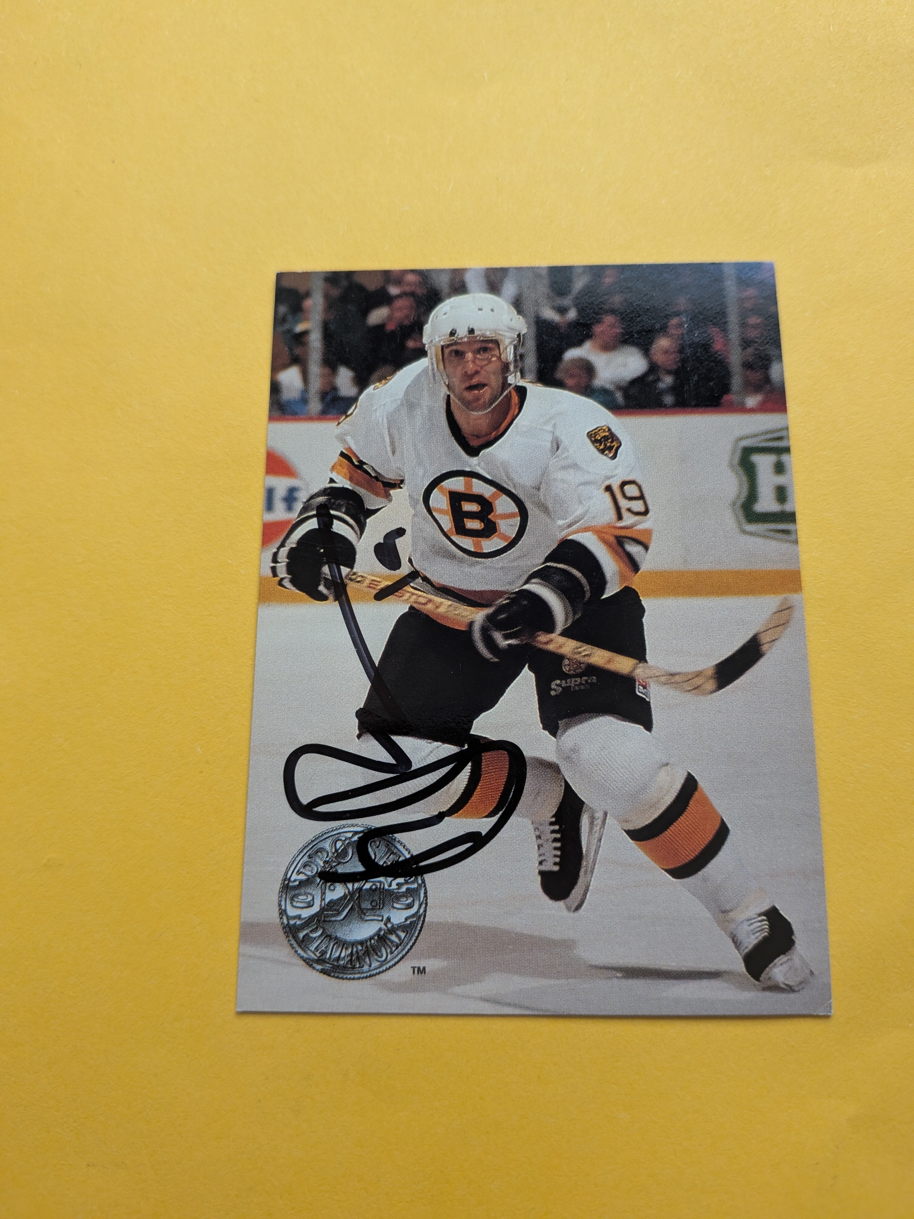Dave Poulin Signed Boston Bruins Card D