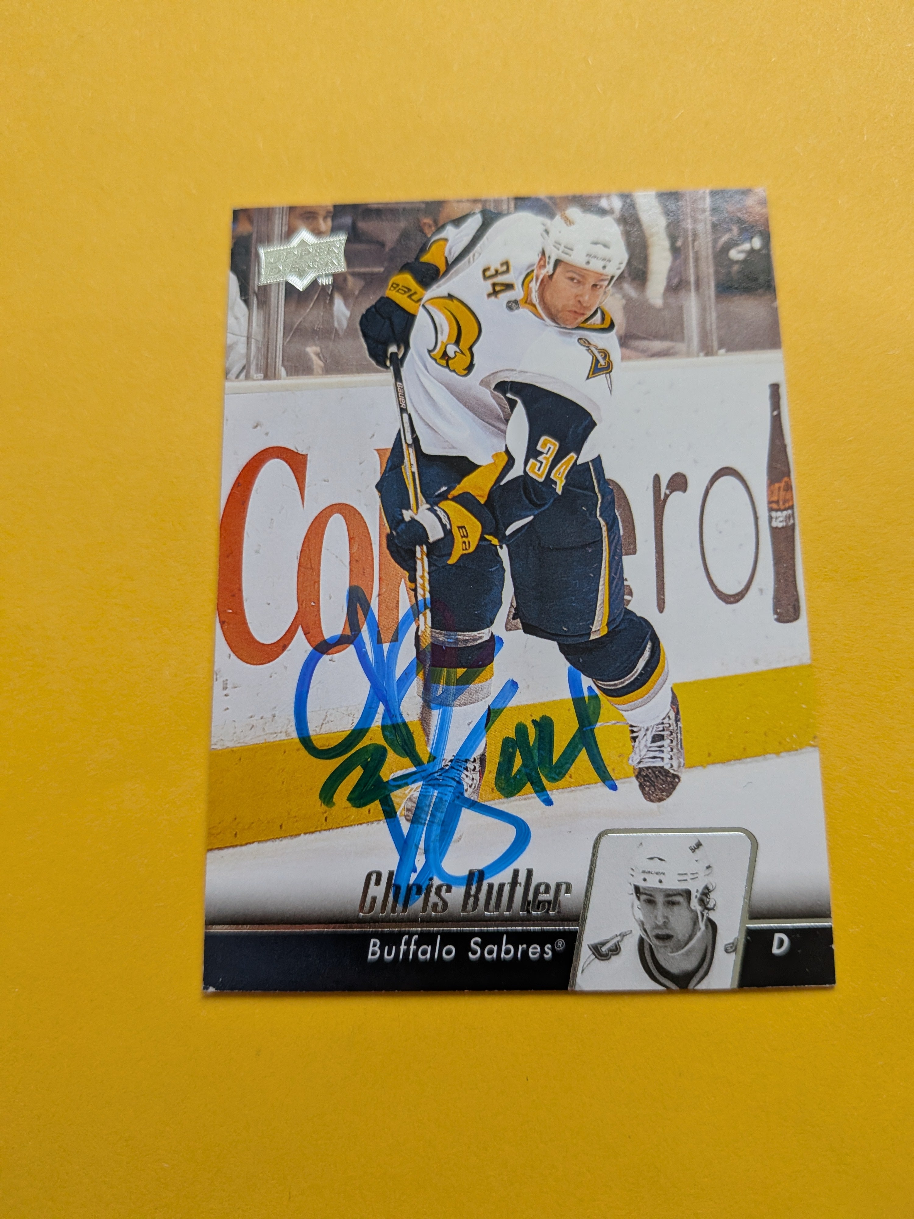 Chris Butler Signed Buffalo Sabres Card G