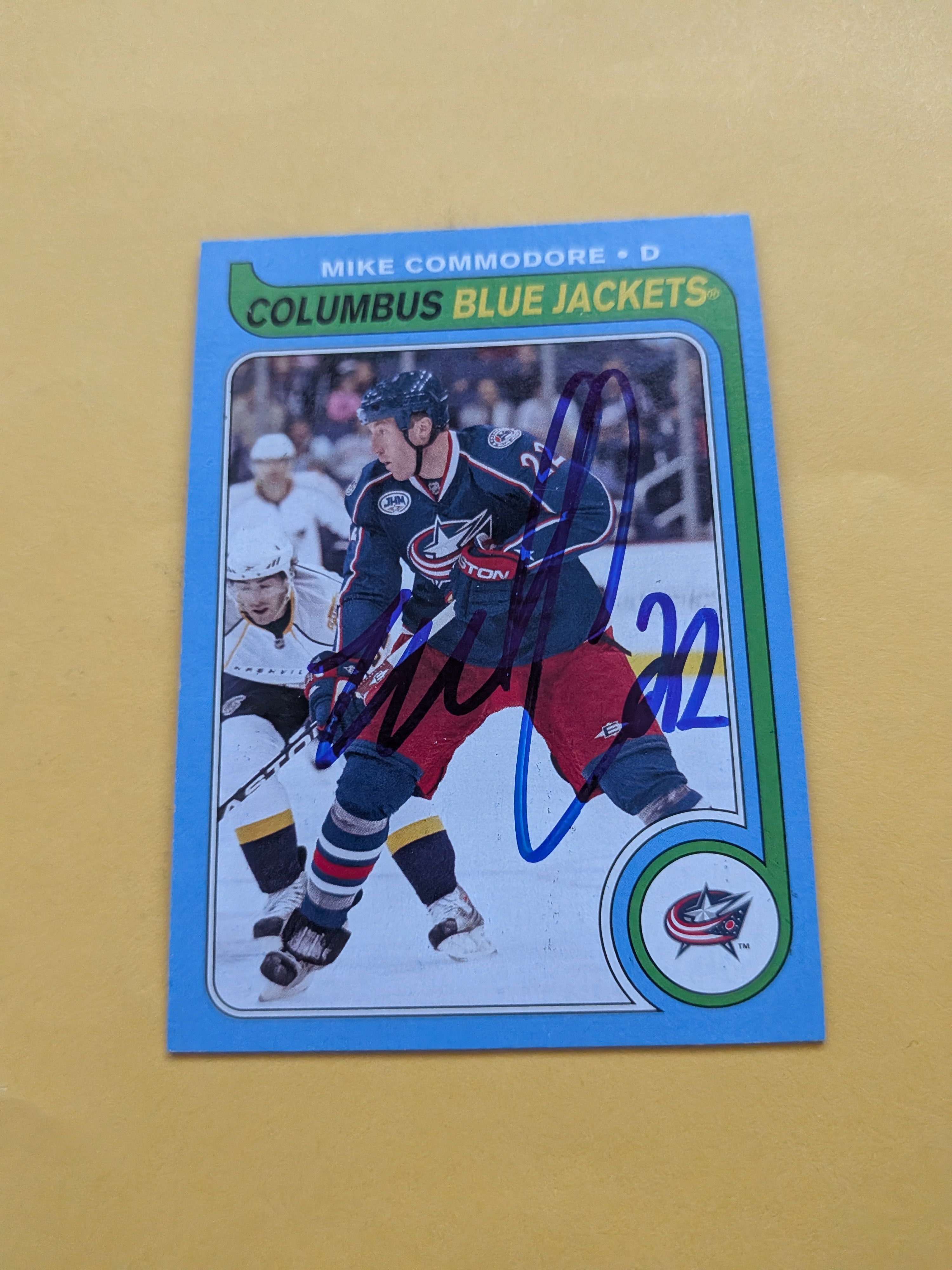 Mike Commodore Signed Columbus Blue Jackets Card C