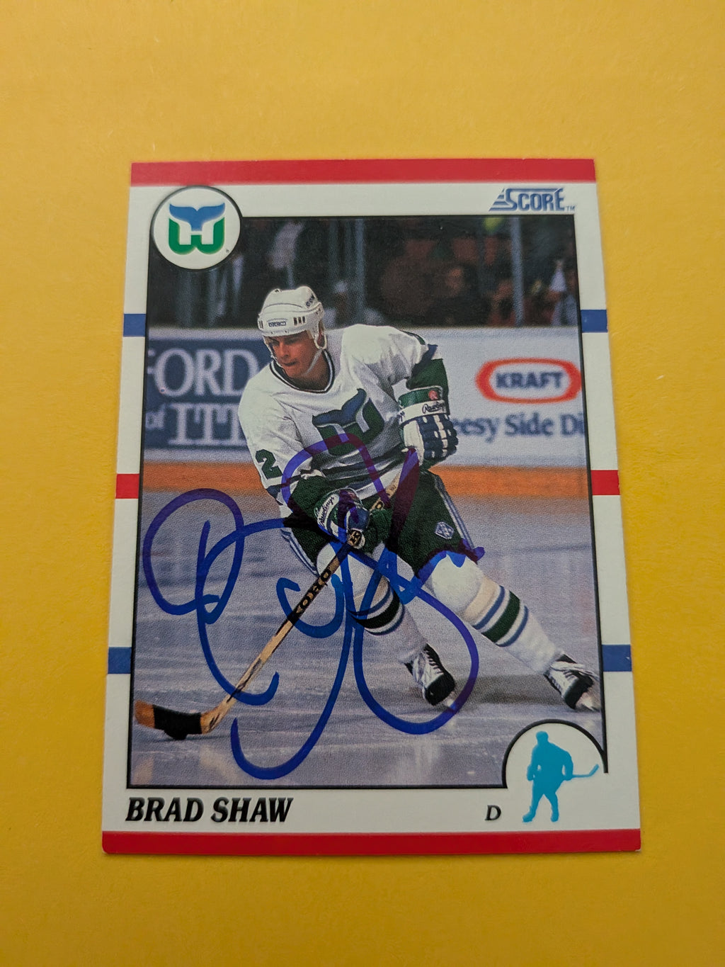 Brad Shaw Signed Hartford Whalers Card I