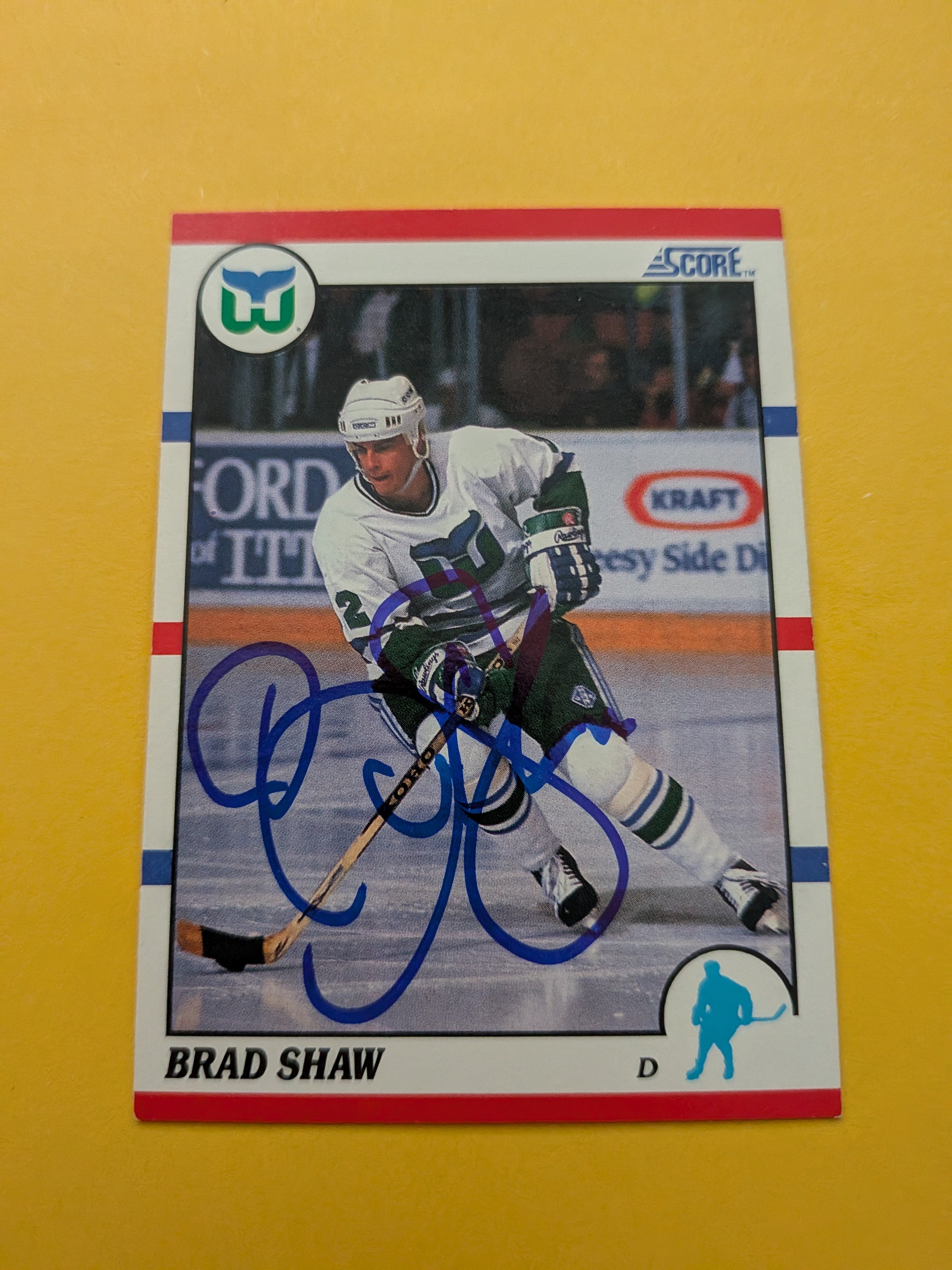 Brad Shaw Signed Hartford Whalers Card I