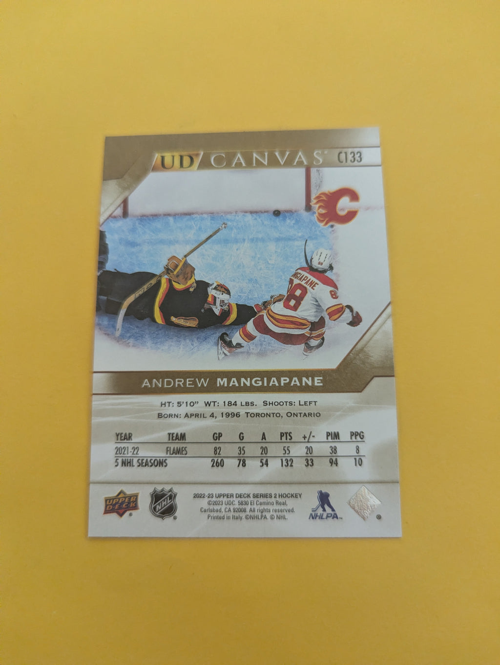 Andrew Mangiapane 22-23 Upper Deck UD Canvas Card