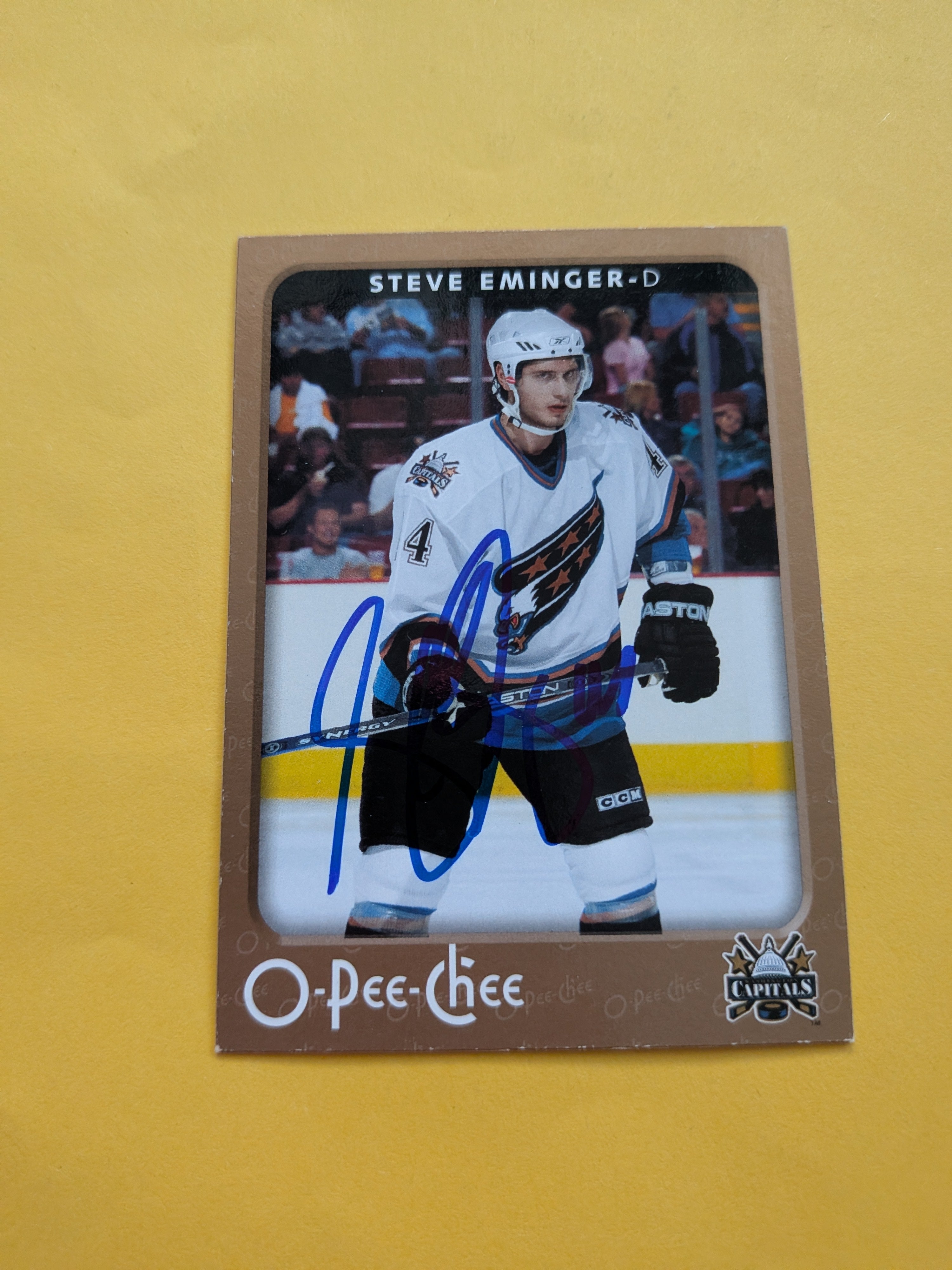 Steve Eminger Signed Washington Capitals Card B