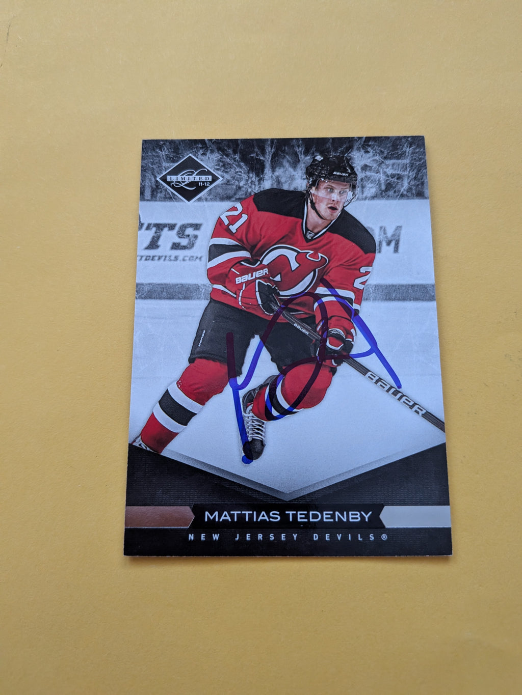 Mattias Tedenby Signed New Jersey Devils Card C