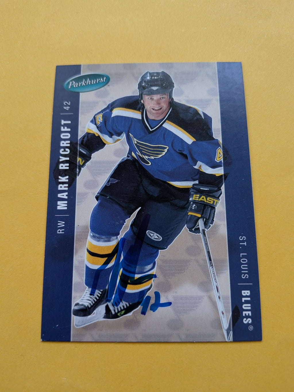 Mark Rycroft Signed St. Louis Blues Card B