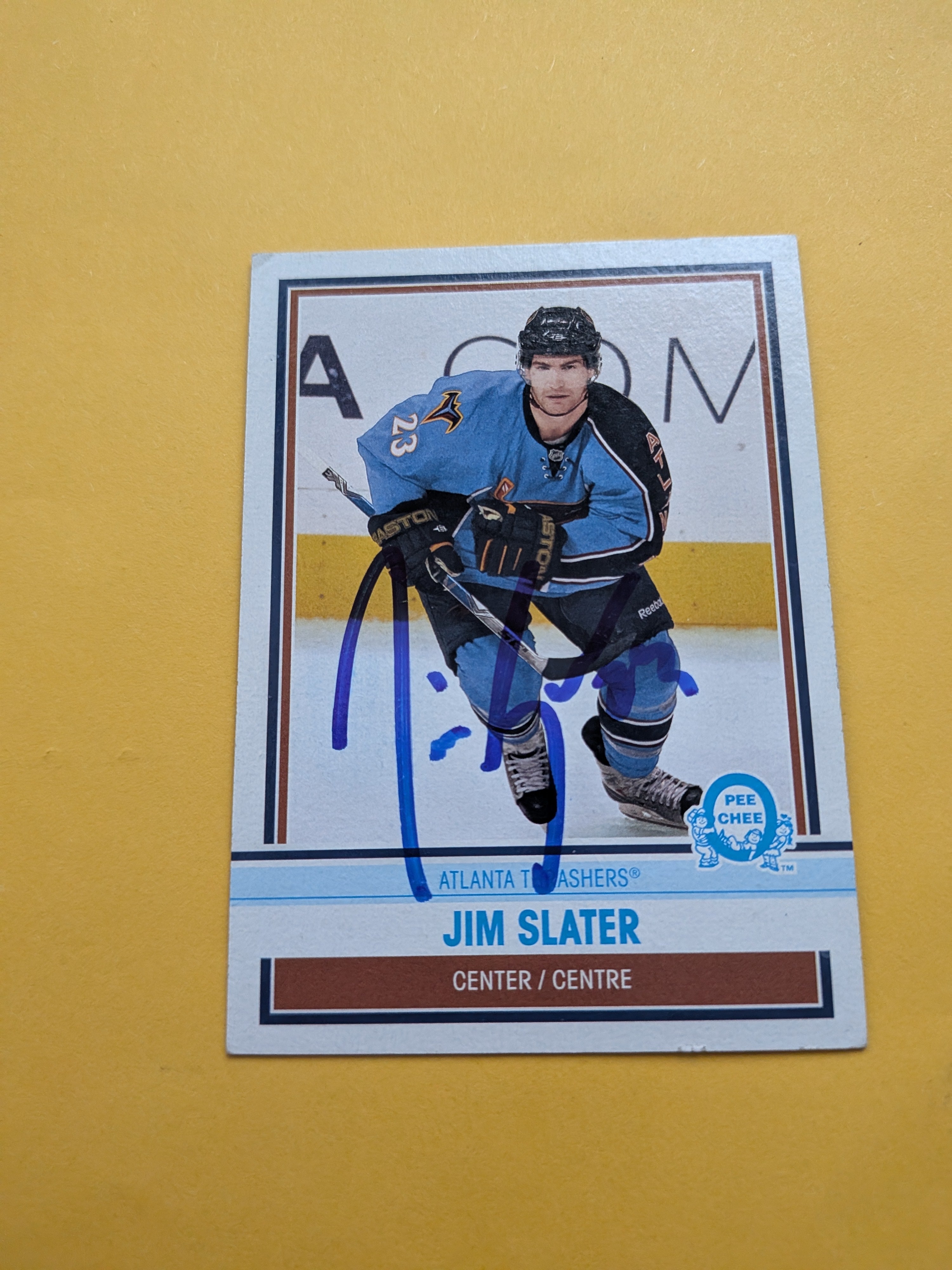 Jim Slater Signed Atlanta Thrashers Card E