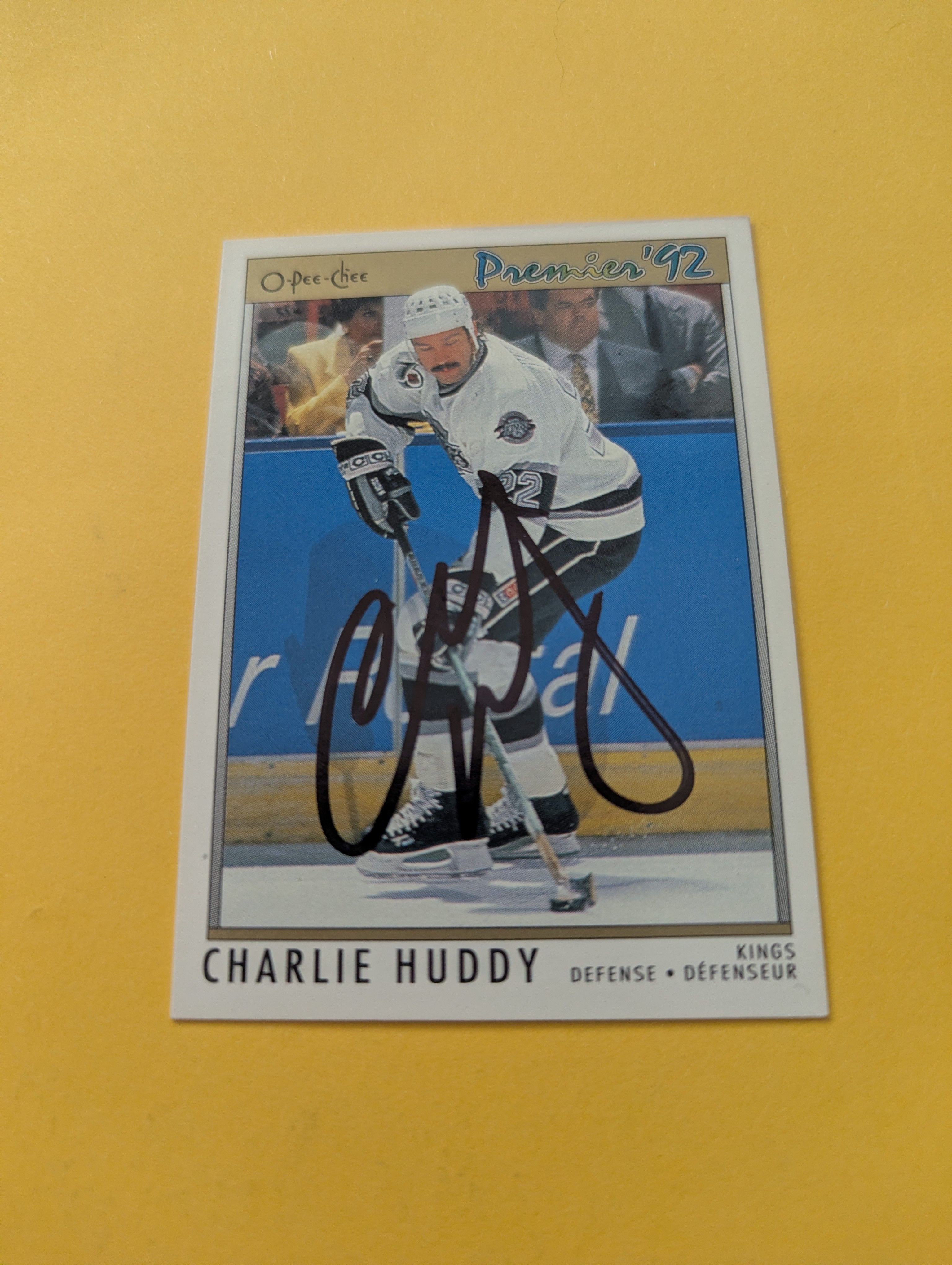 Charlie Huddy Signed Los Angeles Kings Card