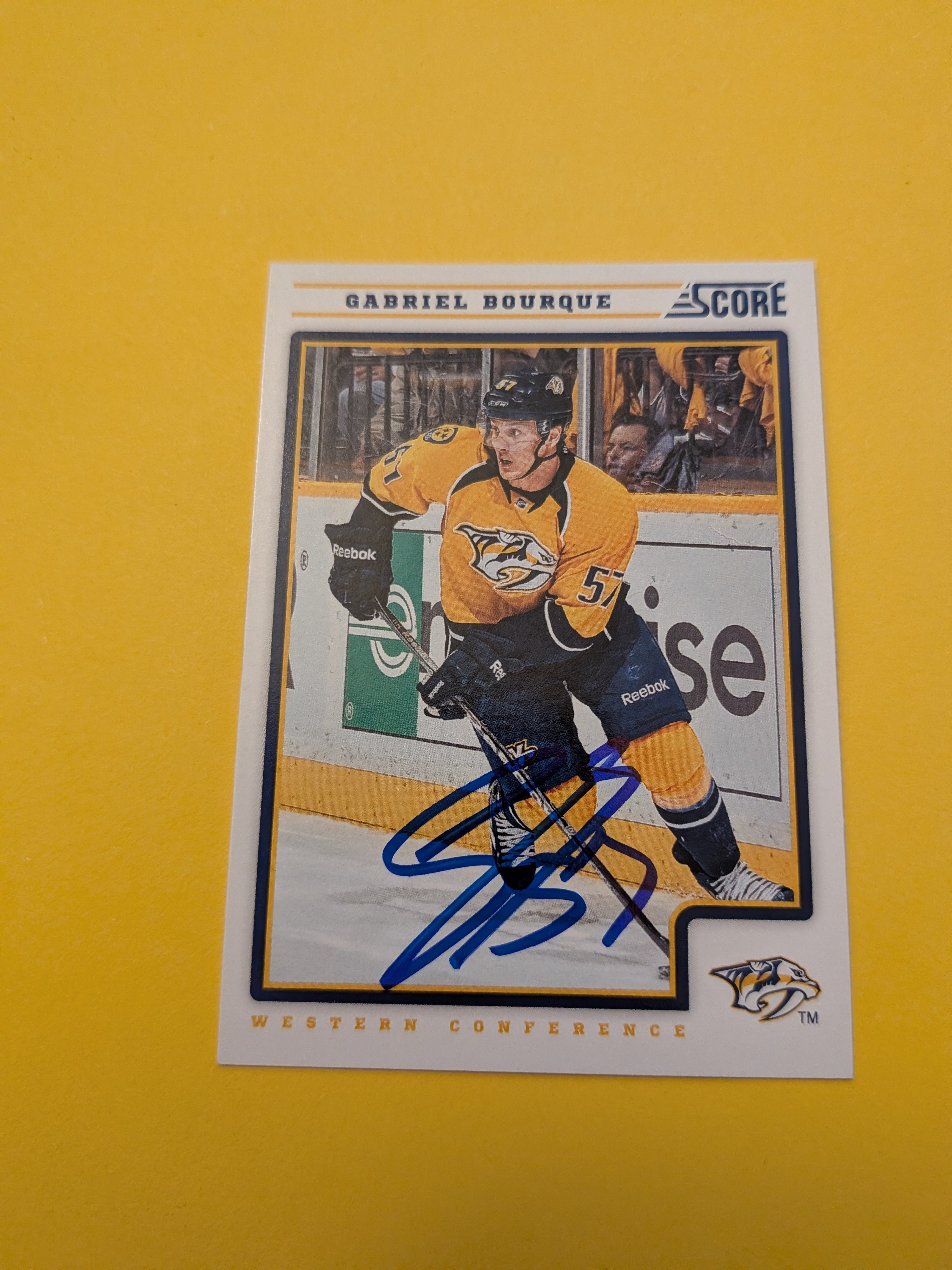 Gabriel Bourque Signed Nashville Predators Card A