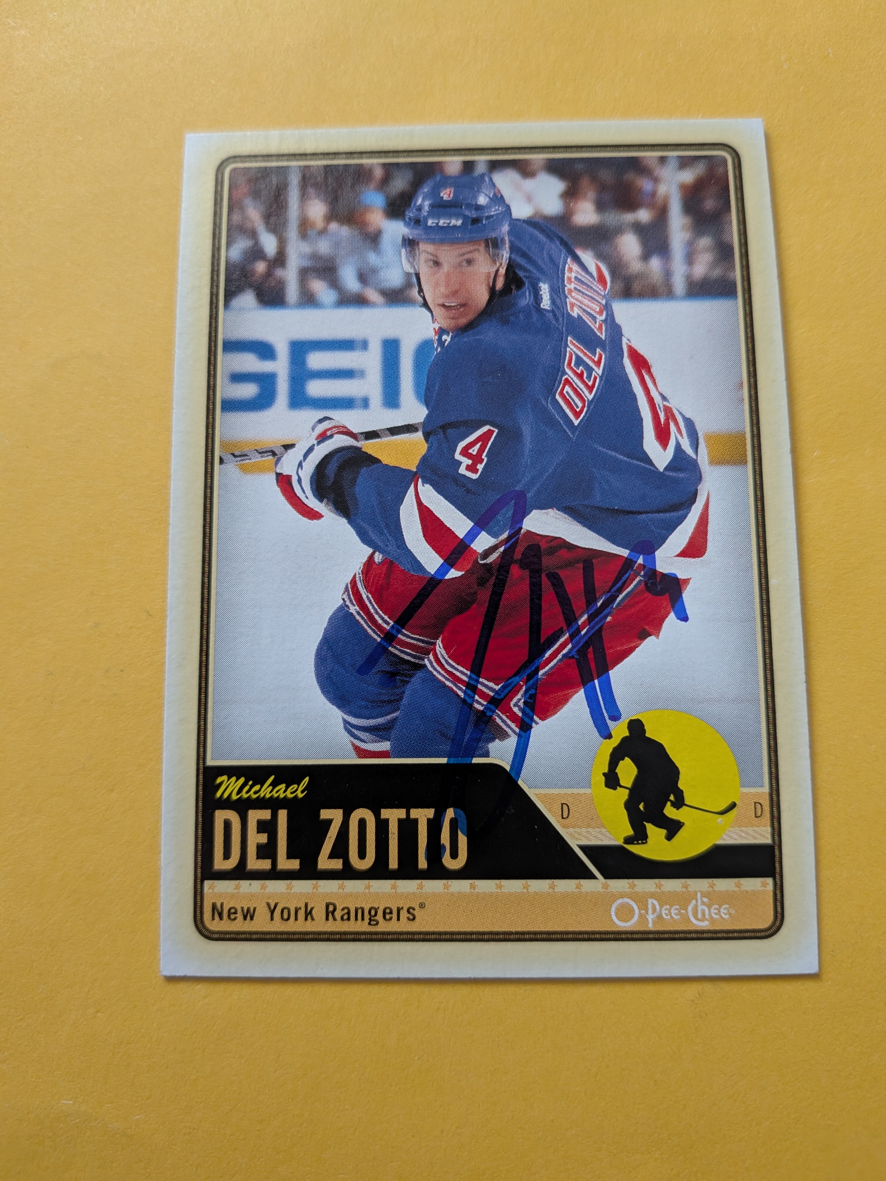 Michael Del Zotto Signed New York Rangers Card D