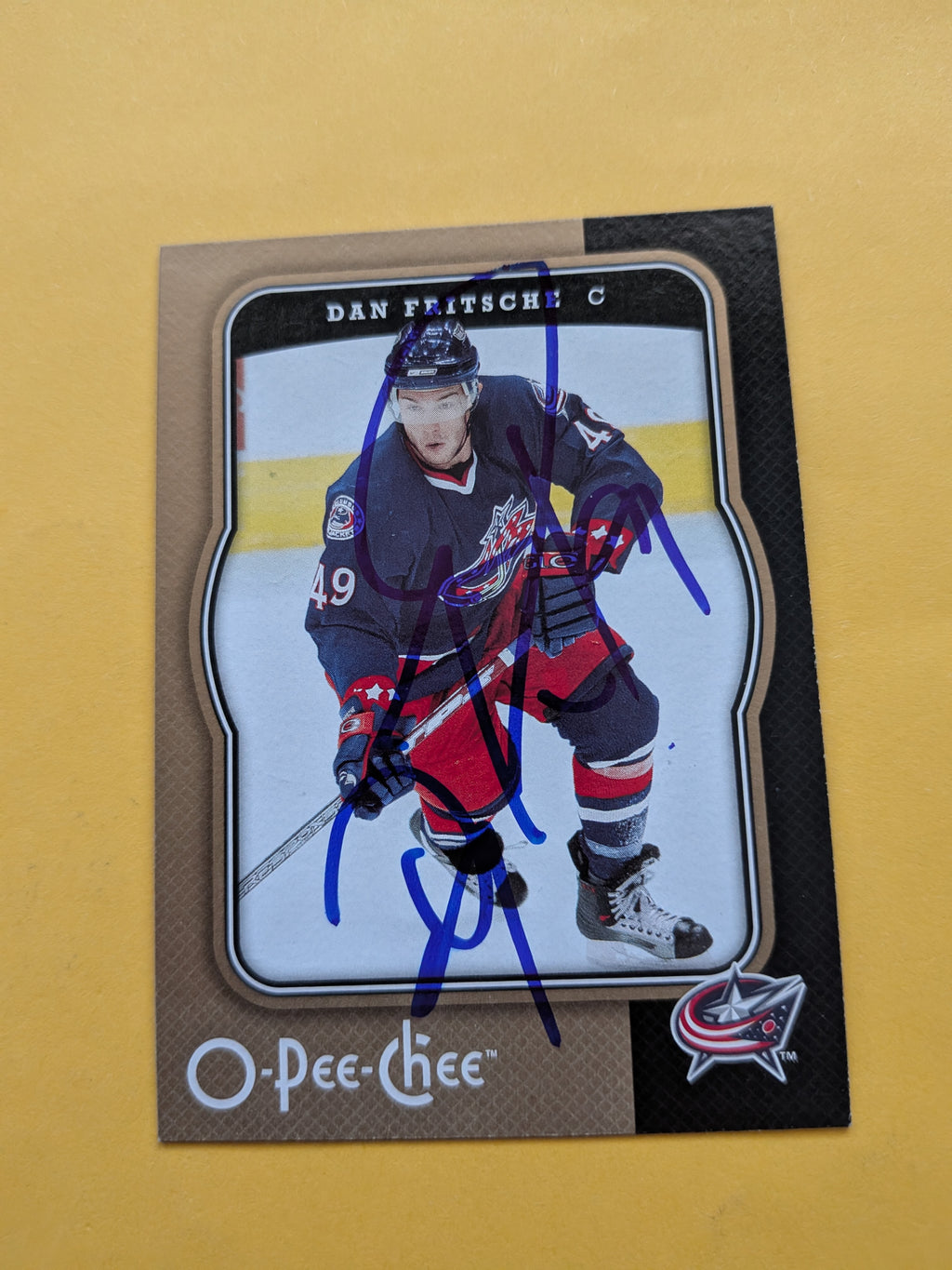Dan Fritsche Signed Columbus Blue Jackets Card B