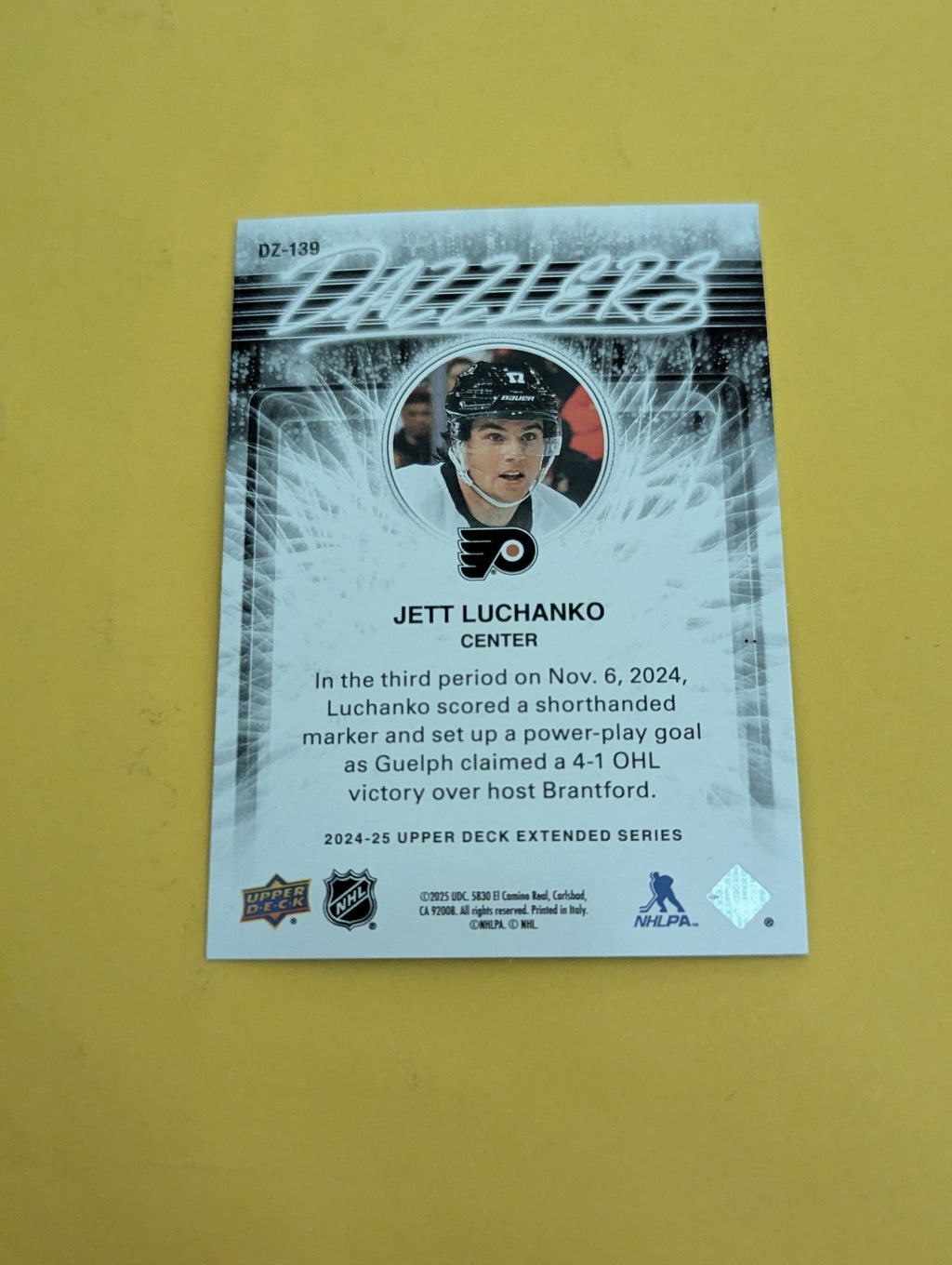 Jett Luchanko 24-25 Upper Deck Dazzlers Blue Card