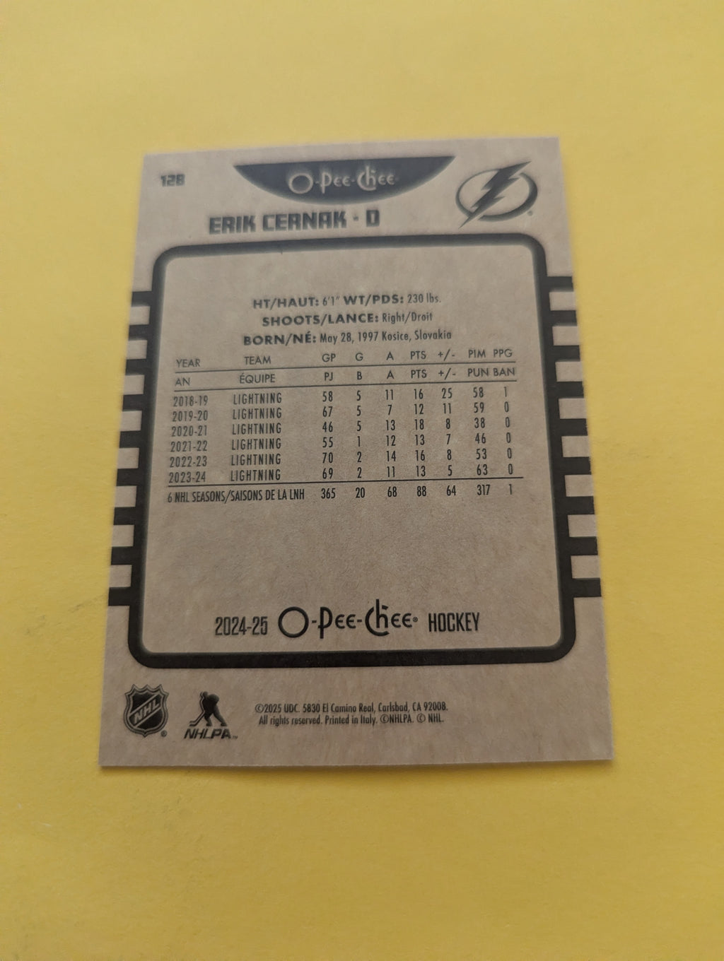 Erik Cernak 24-25 OPC Retro Card