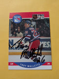 Troy Mallette Signed New York Rangers Card D