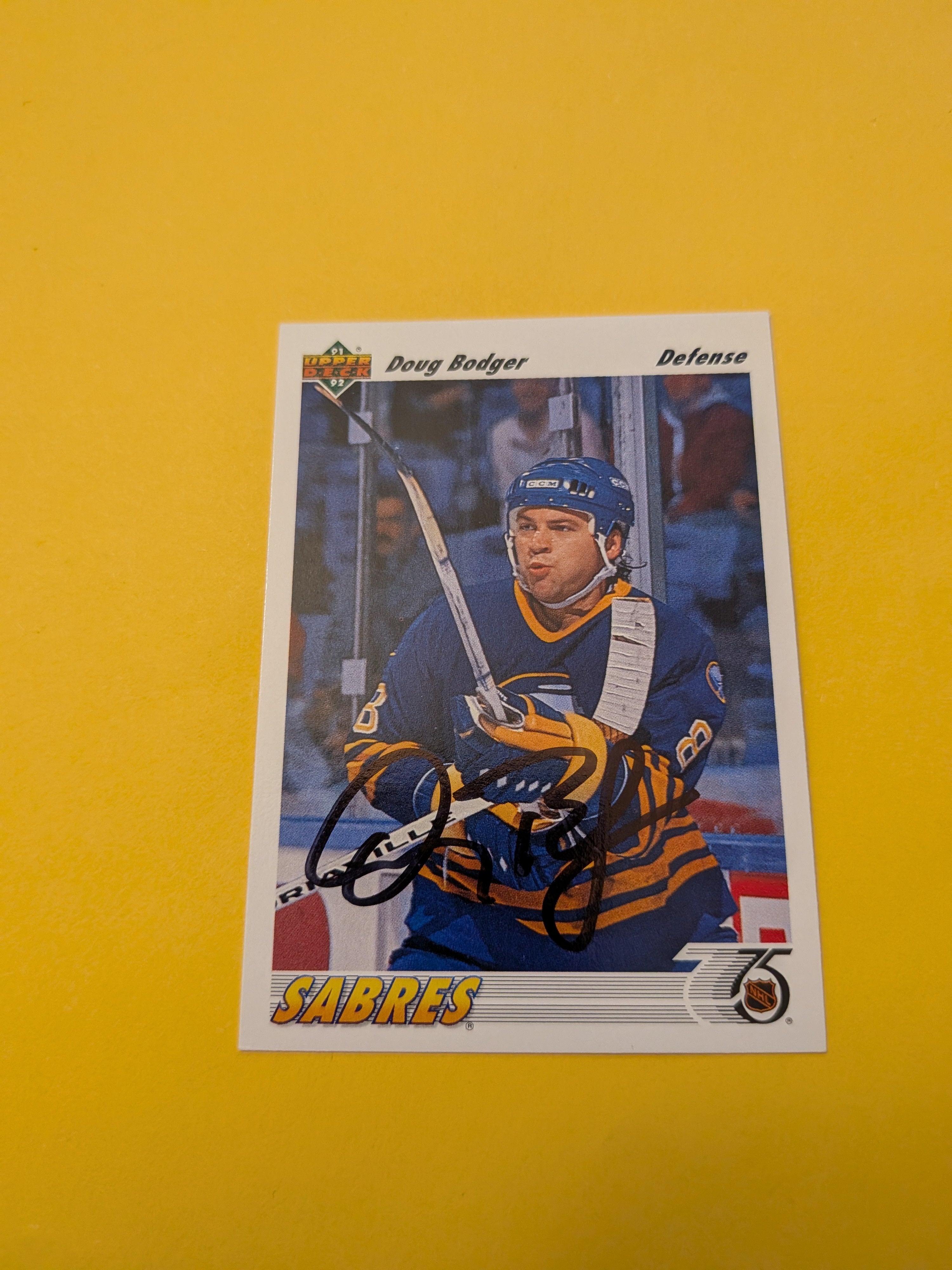 Doug Bodger Signed Buffalo Sabres Card D