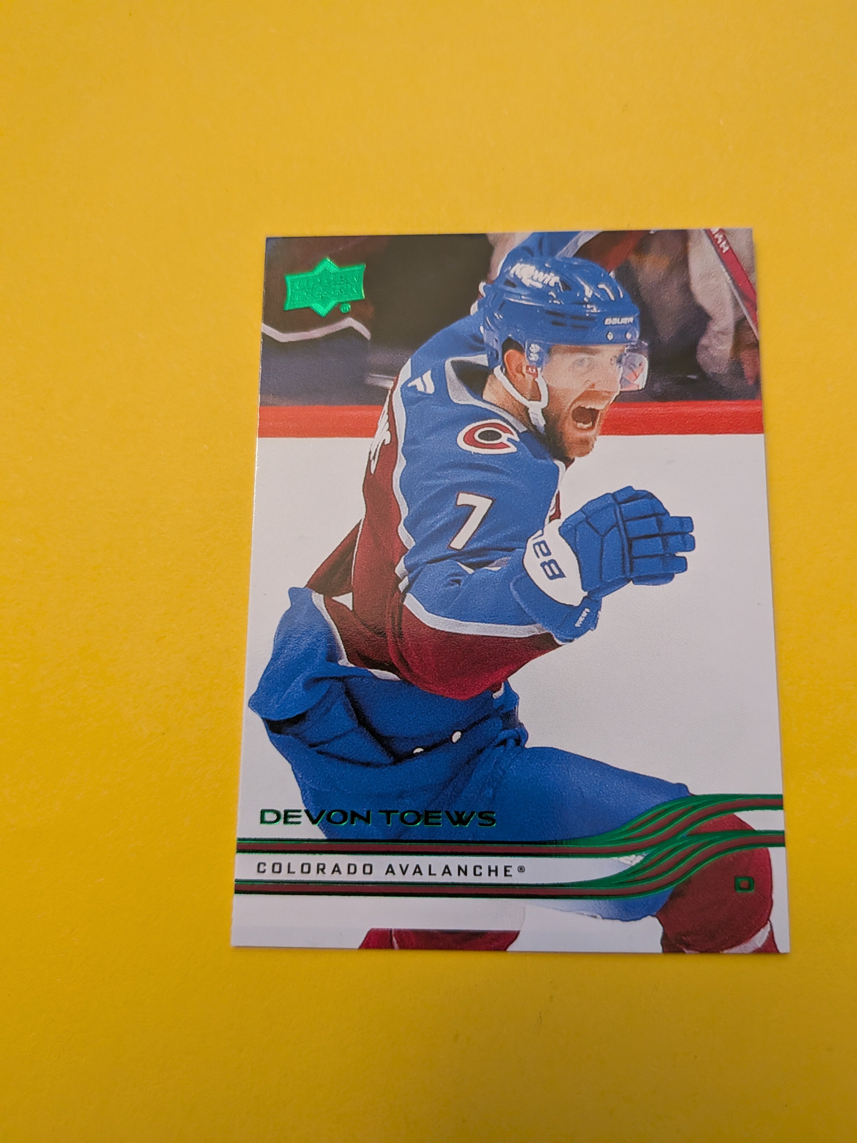Devon Toews 25-26 Upper Deck Green Holiday Card