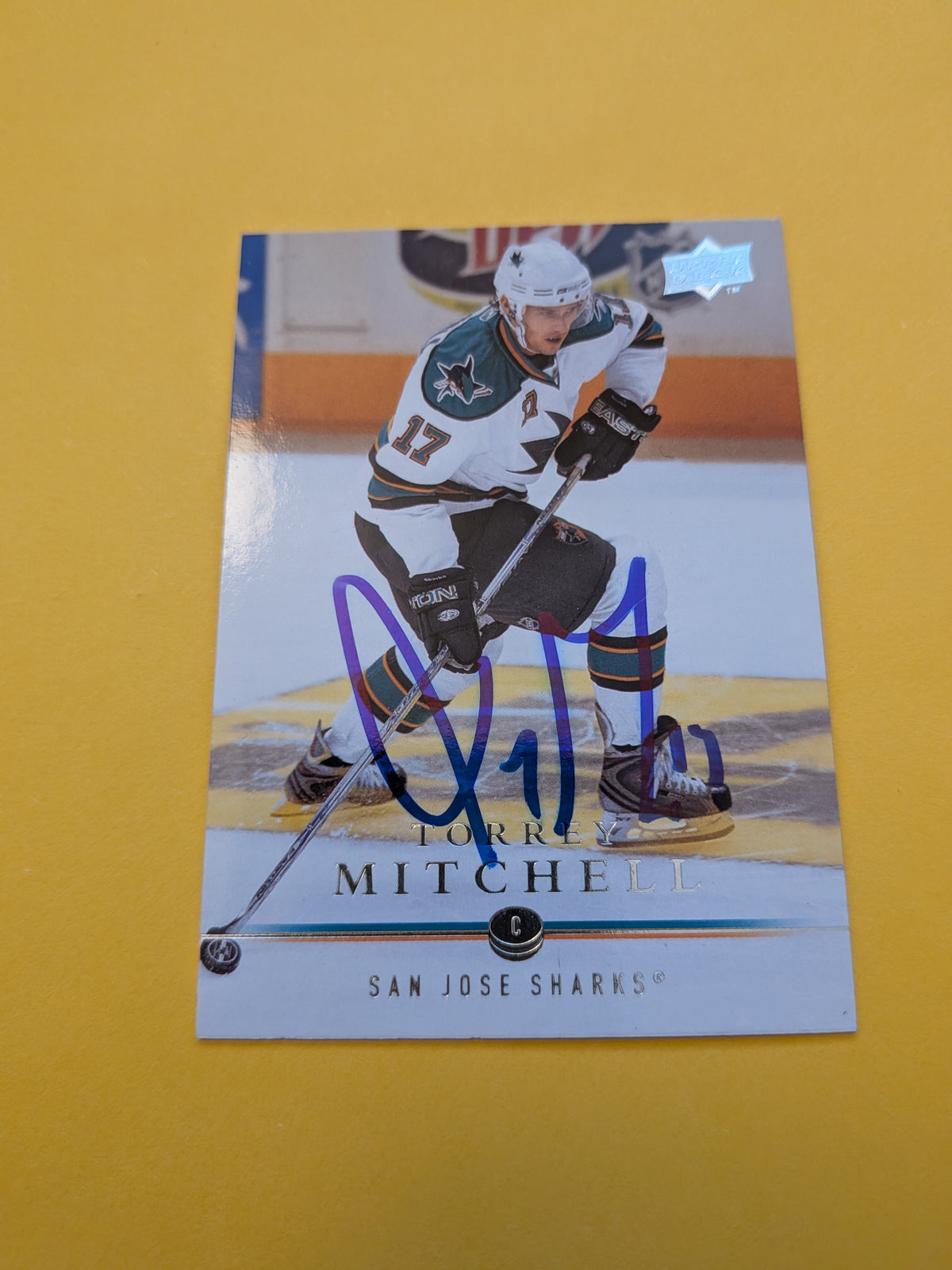 Torrey Mitchell Signed San Jose Sharks Card H