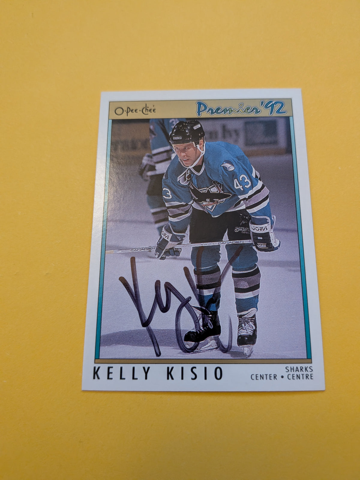 Kelly Kisio Signed San Jose Sharks Card A