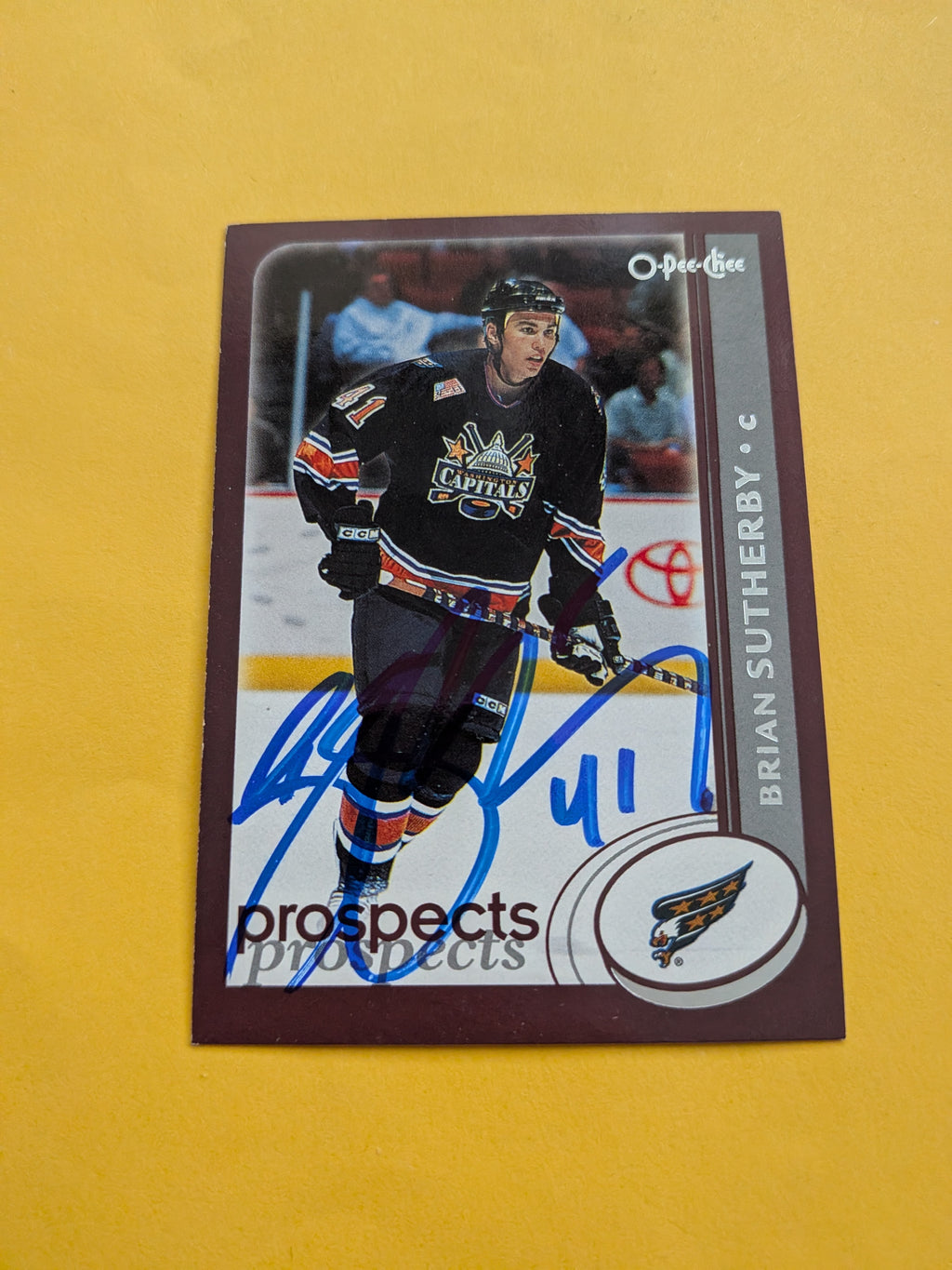 Brian Sutherby Signed Washington Capitals Card B