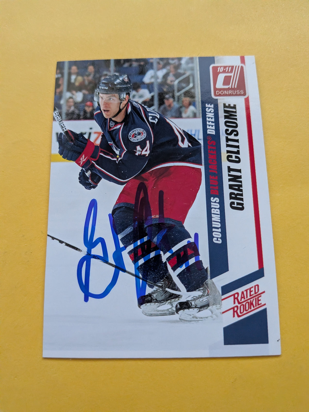 Grant Clitsome Signed Columbus Blue Jackets Rookie Card A