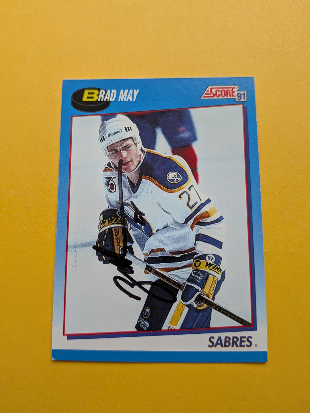 Brad May Signed Buffalo Sabres Card H