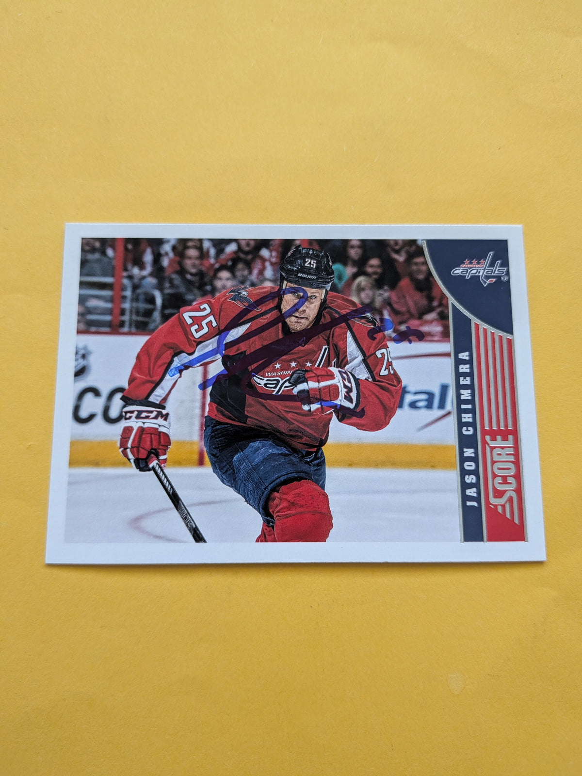 Jason Chimera Signed Washington Capitals Card C