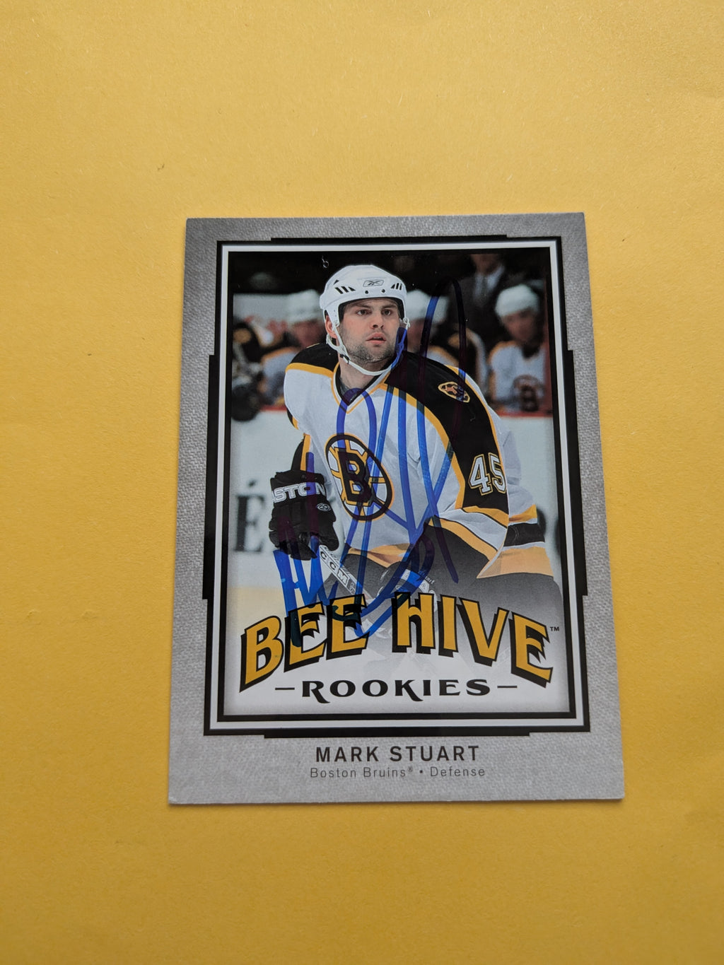 Mark Stuart Signed Boston Bruins Rookie Card A