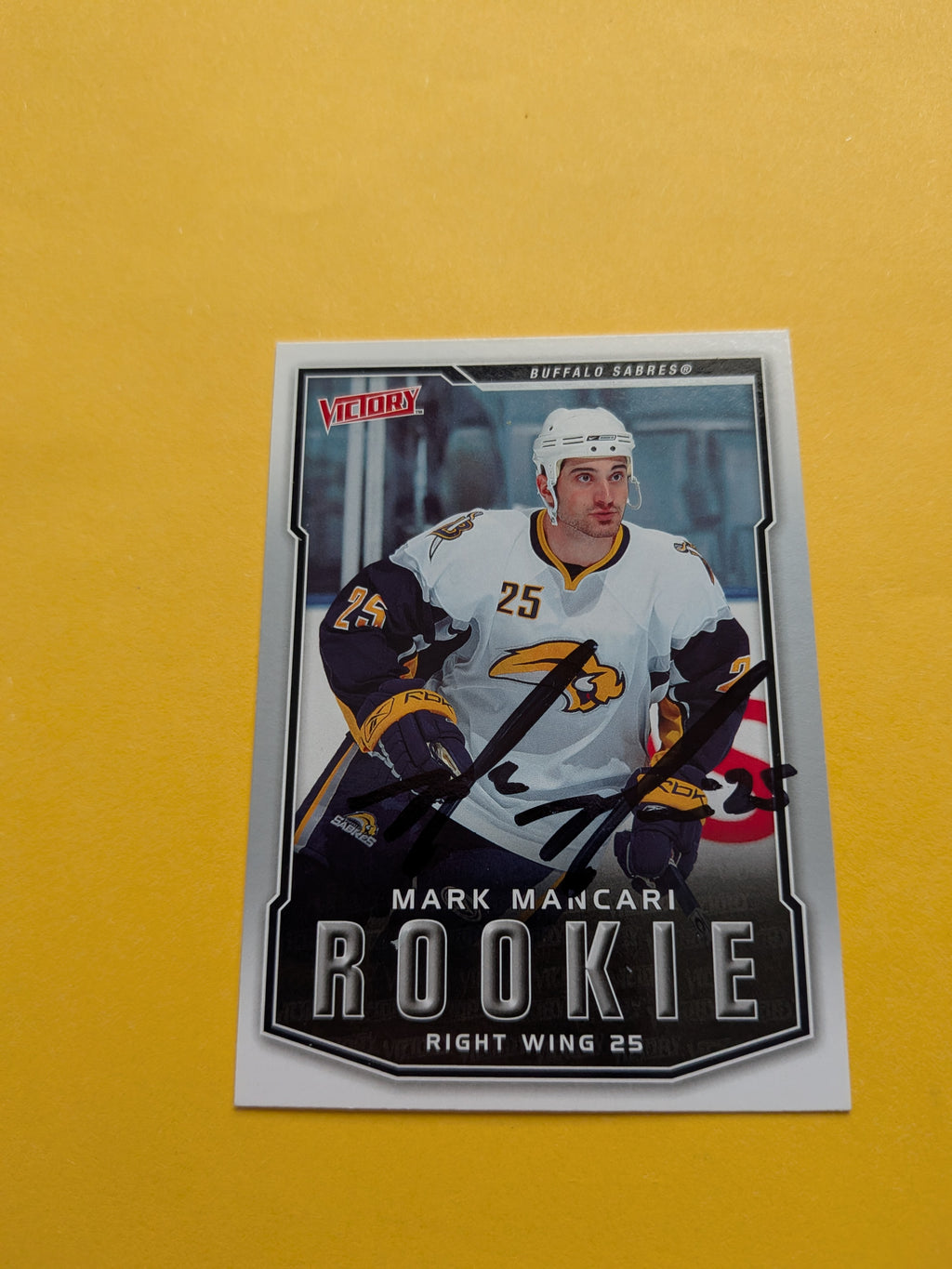Mark Mancari Signed Buffalo Sabres Rookie Card A