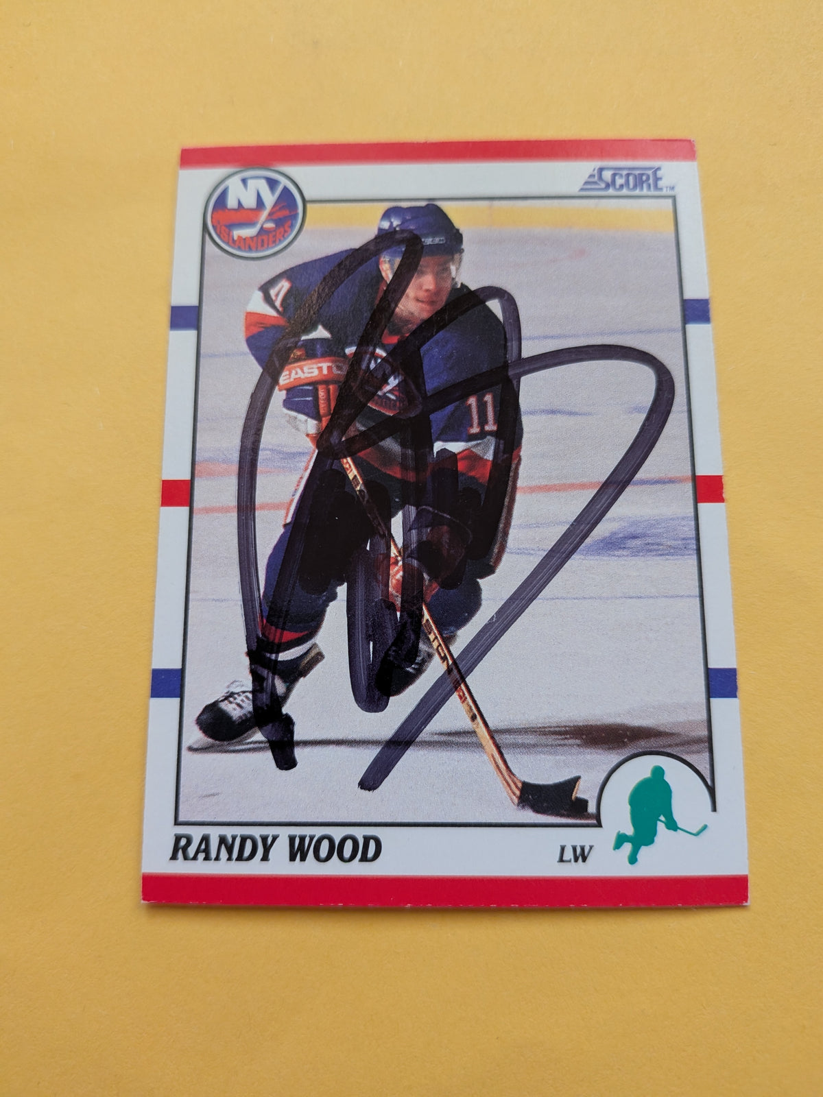 Randy Wood Signed New York Islanders Card C